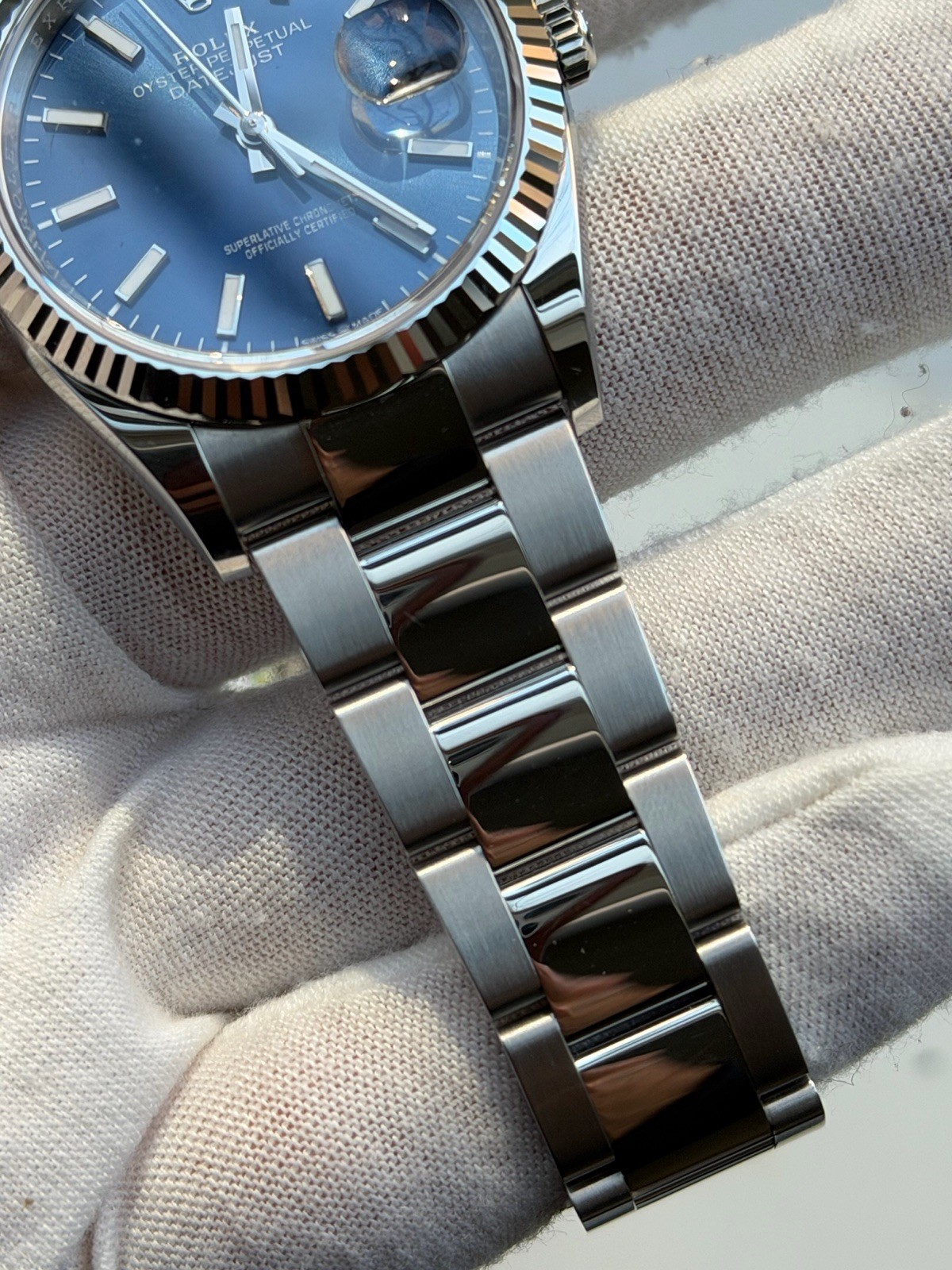 2024 Rolex Datejust 126234 Fluted 18k Gold Bezel Oyster Bracelet W/ Papers