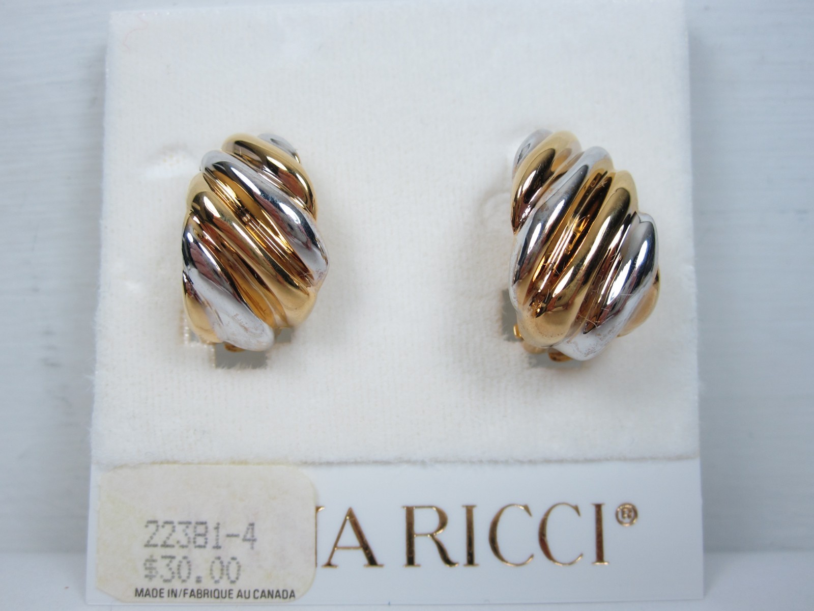 Nina Ricci Gold & Rhodium Plated Pierced Earrings – 8285