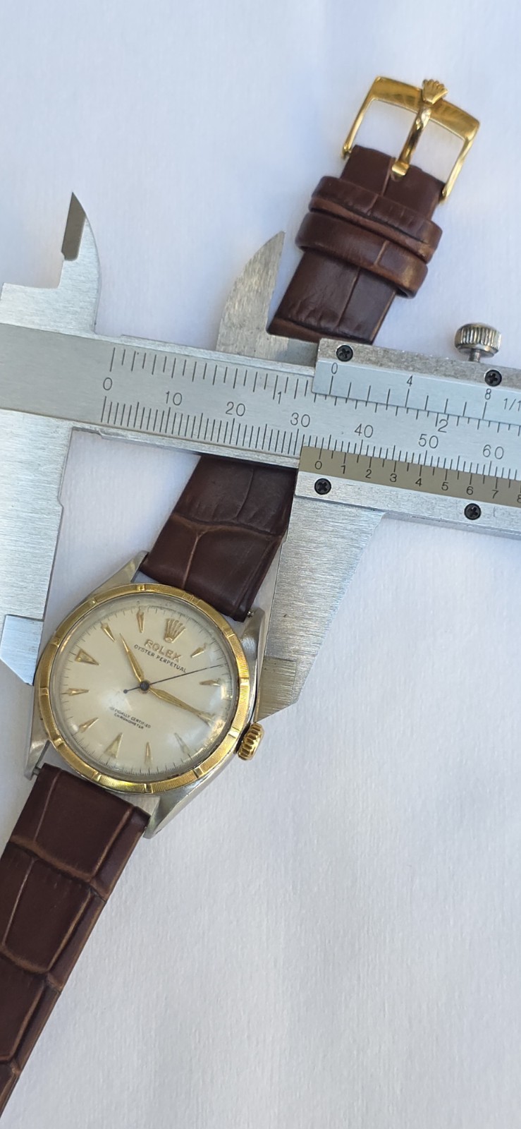 Vintage 1950’s Rolex Oyster Perpetual Ref 6085 Two Tone 34mm Men’s Watch