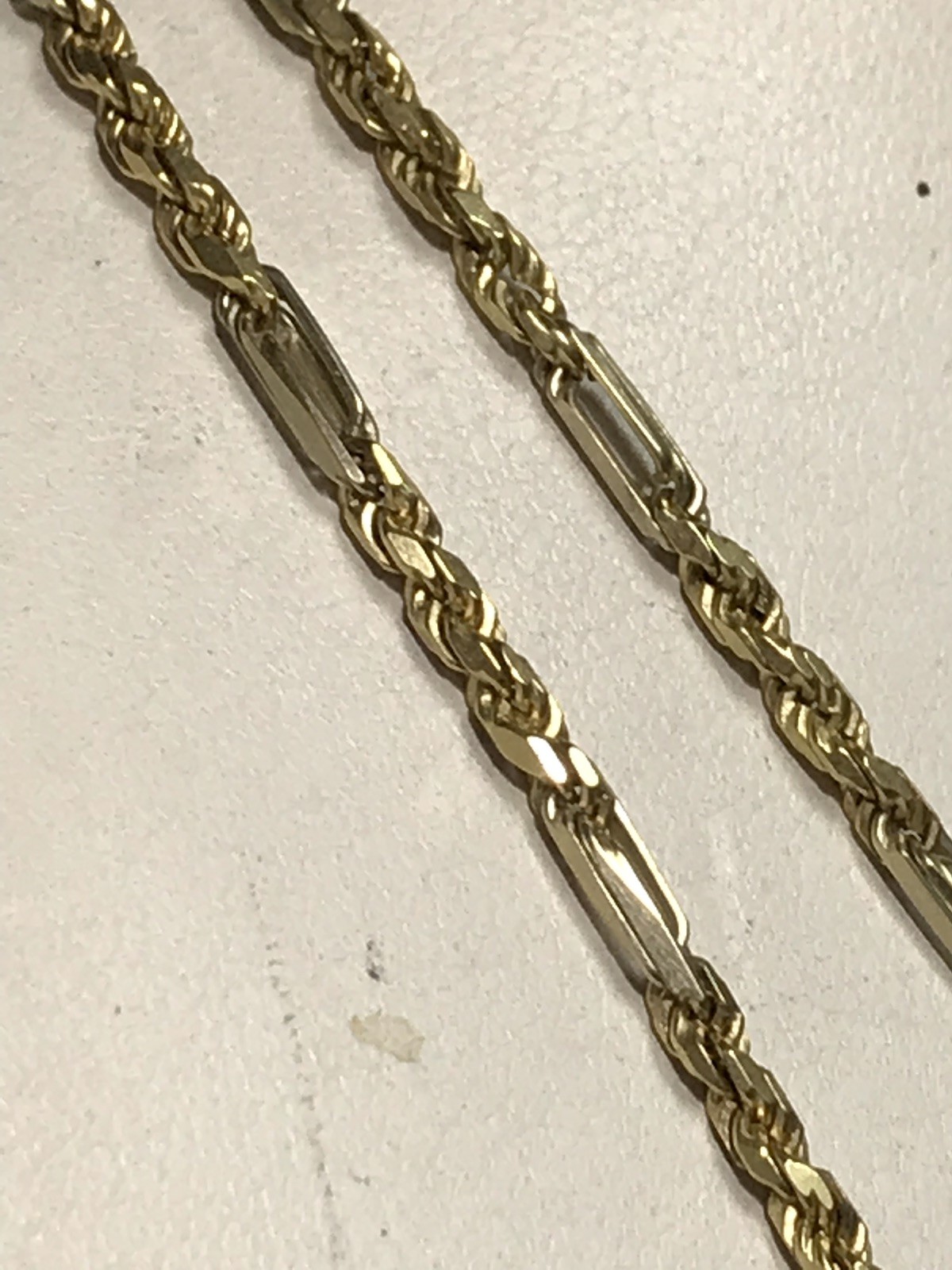 GOLD 14k chain figarope Yellow White Italy 22” Inch 2mm 14.5g