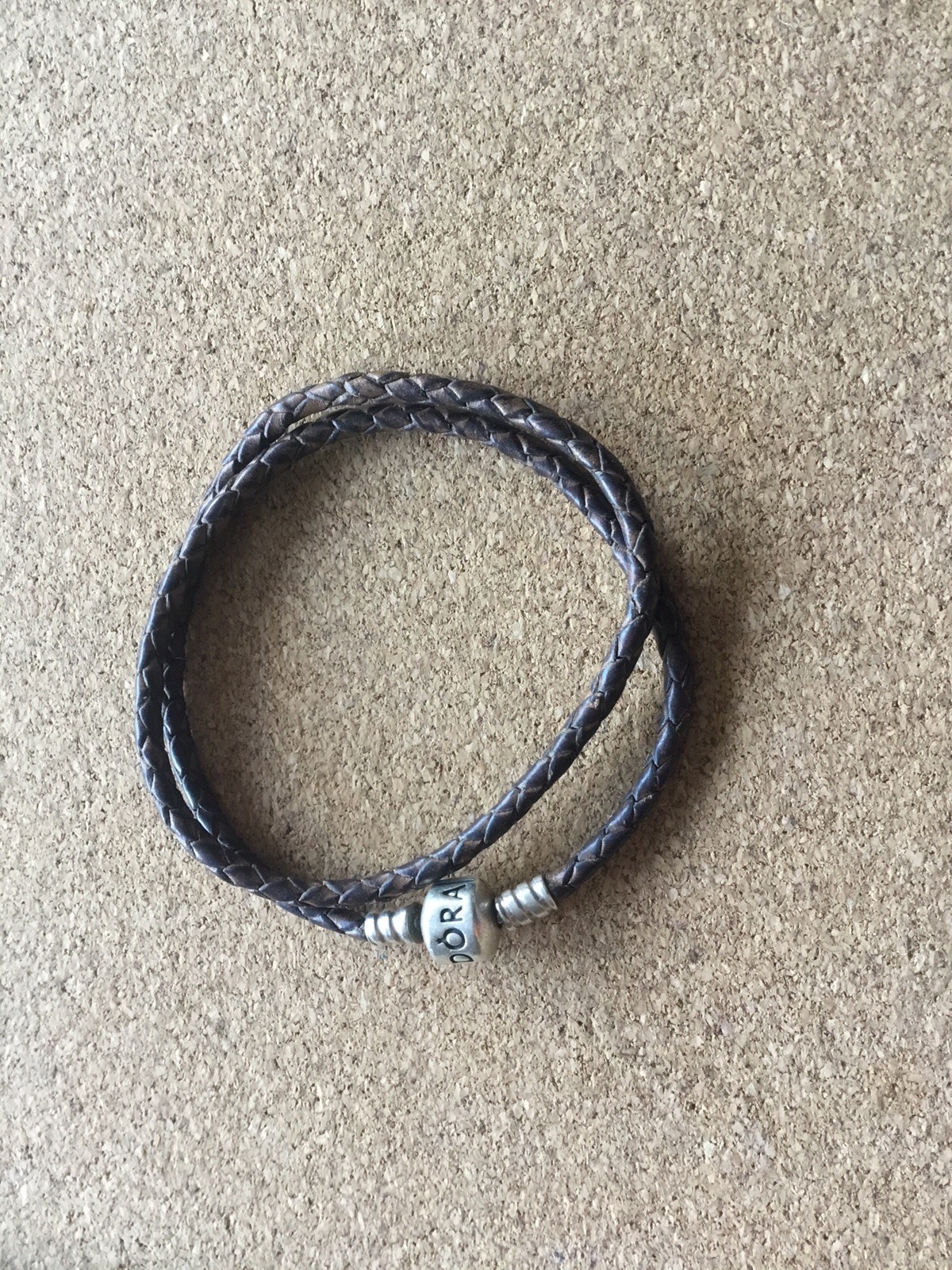 Genuine Pandora Brown Double Braided Leather Bracelet (36cm)