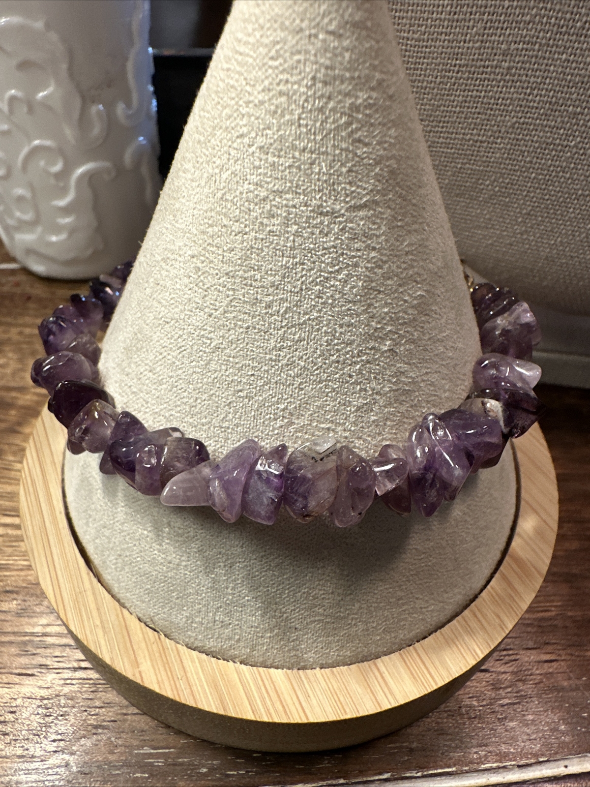 Beautiful Presidium Tested Genuine Amethyst Chip Necklace & Bracelet Set