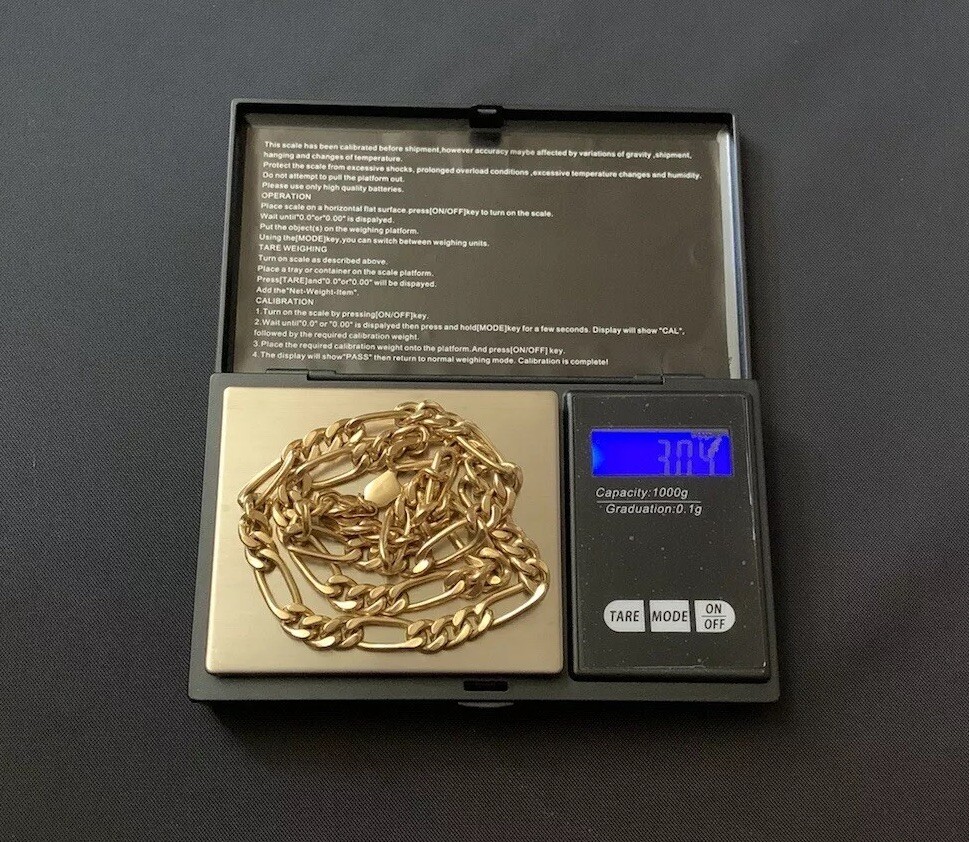 ✨RARE 14K SOLID YELLOW GOLD FIGARO LINK CHAIN NECKLACE APPROX 7MM 30G CLASSIC✨