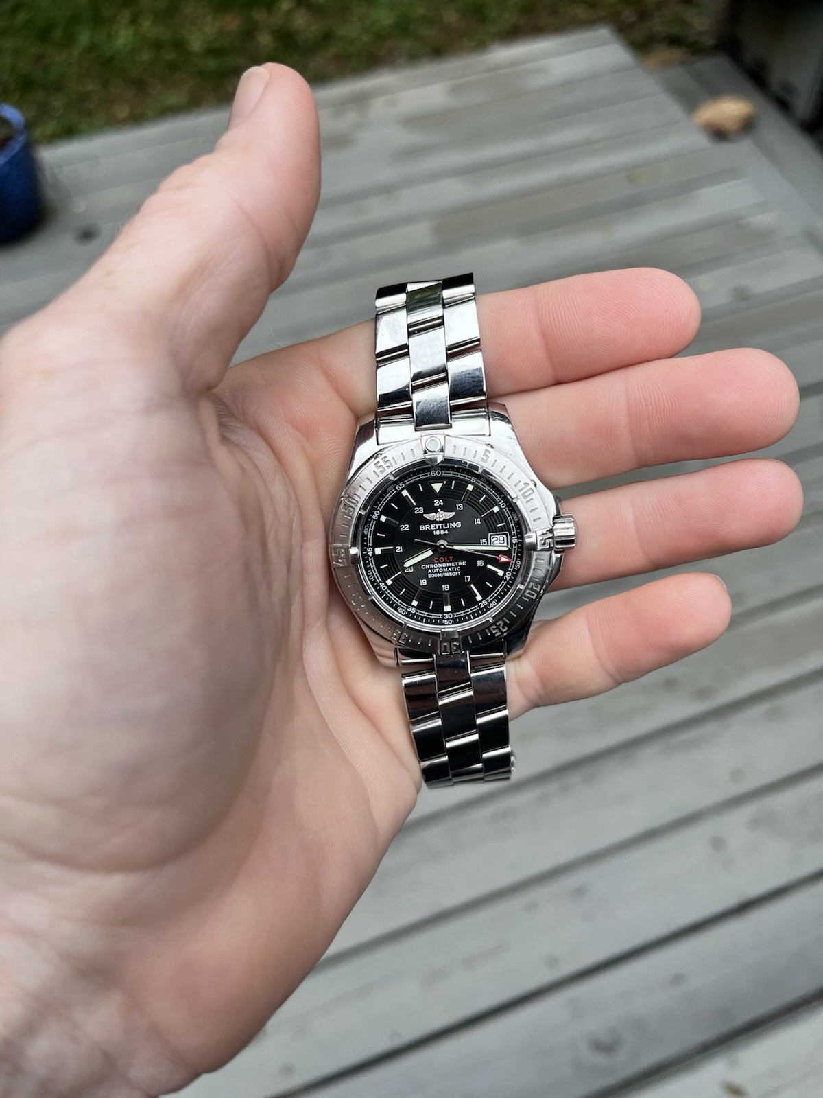 🔥🔥Breitling A17380 Swiss Chronometer Automatic Steel Black Dial Watch