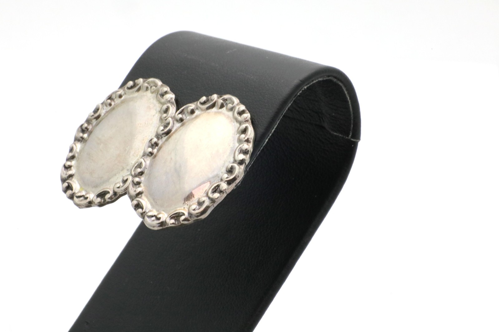 Vintage 1950’s Solid Sterling Silver Large Mexican Stud Earrings-.8”W x 1.2”L