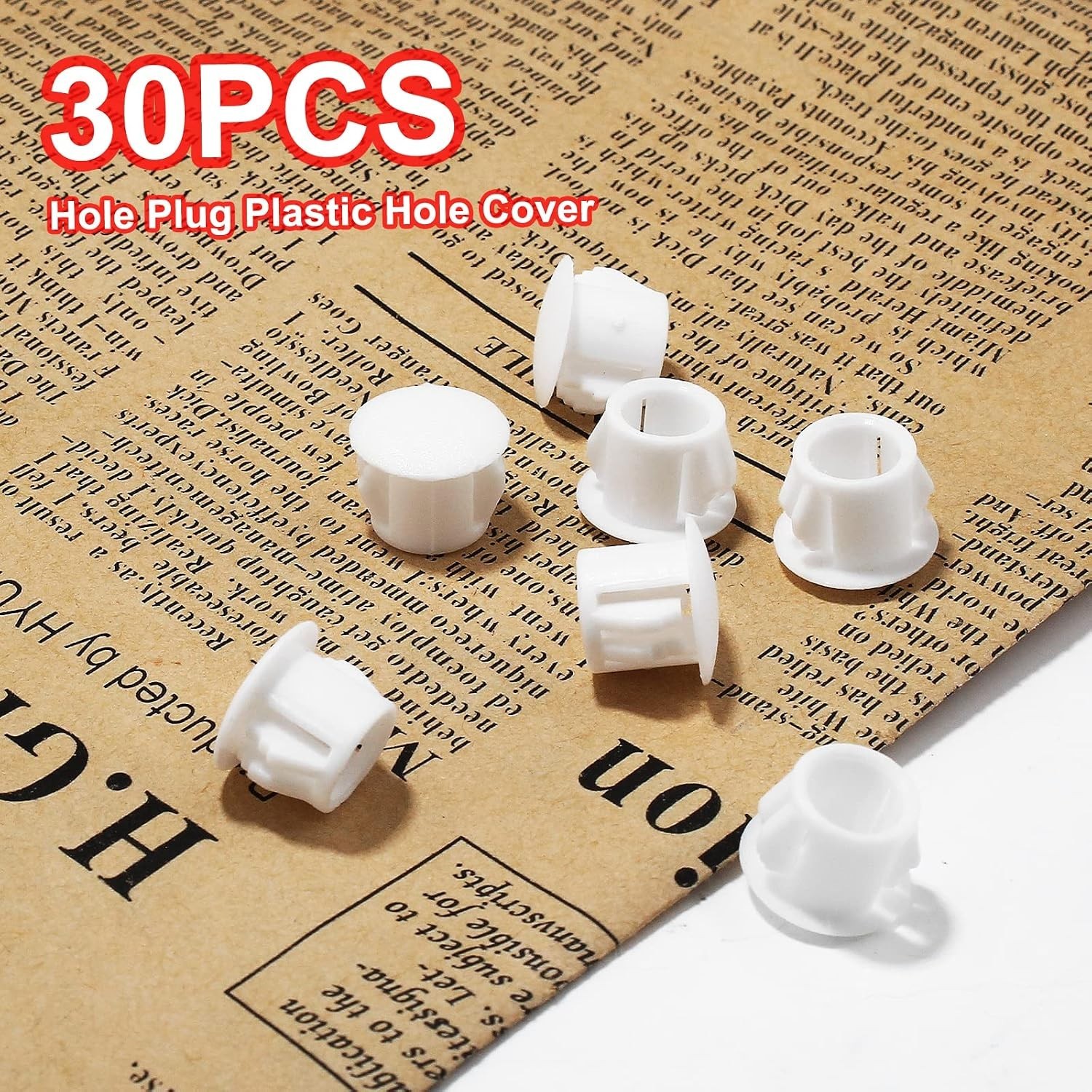 30 PCS Black Hole Plugs – 3/8 inch 10mm Plastic Flush Type Hole Plugs Snap in…
