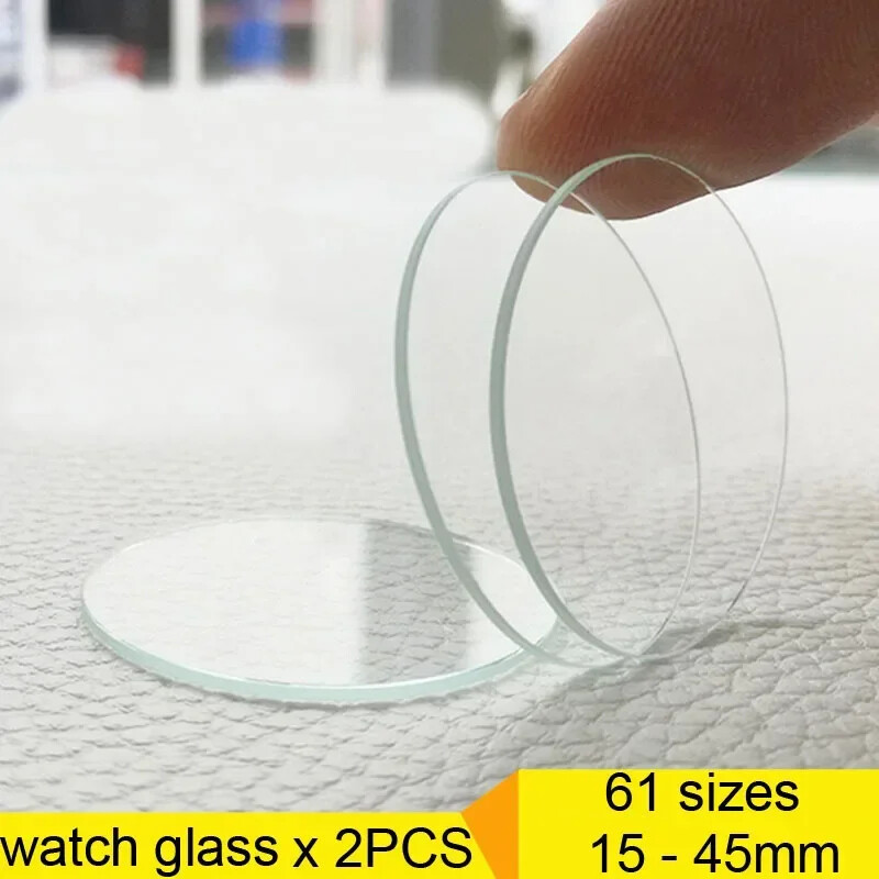 2X 1.5mm Flat Round Mineral Crystal Lens Glass 18-40mm Watch Glass Repair Parts