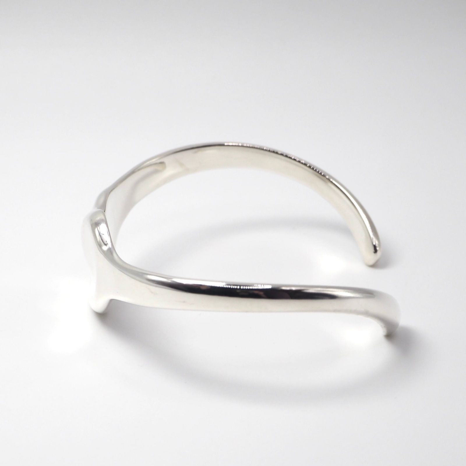 Tiffany & Co Silver 925 Full Heart Cuff Bracelet Elsa Peretti 6.7in 17cm