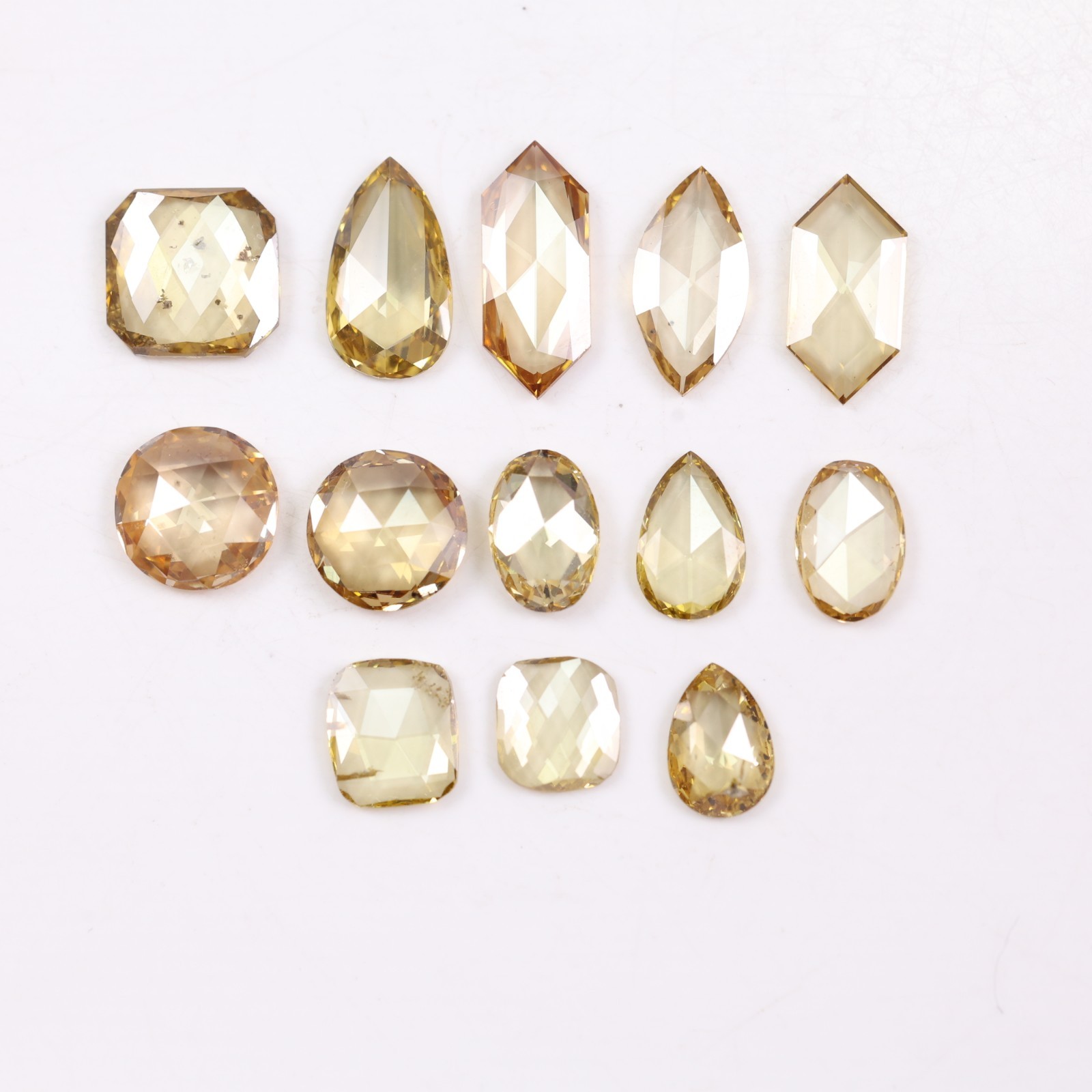 Mixed Shape Champagne Yellow Lab Diamond Loose Sustainable Stone For Fine Ring