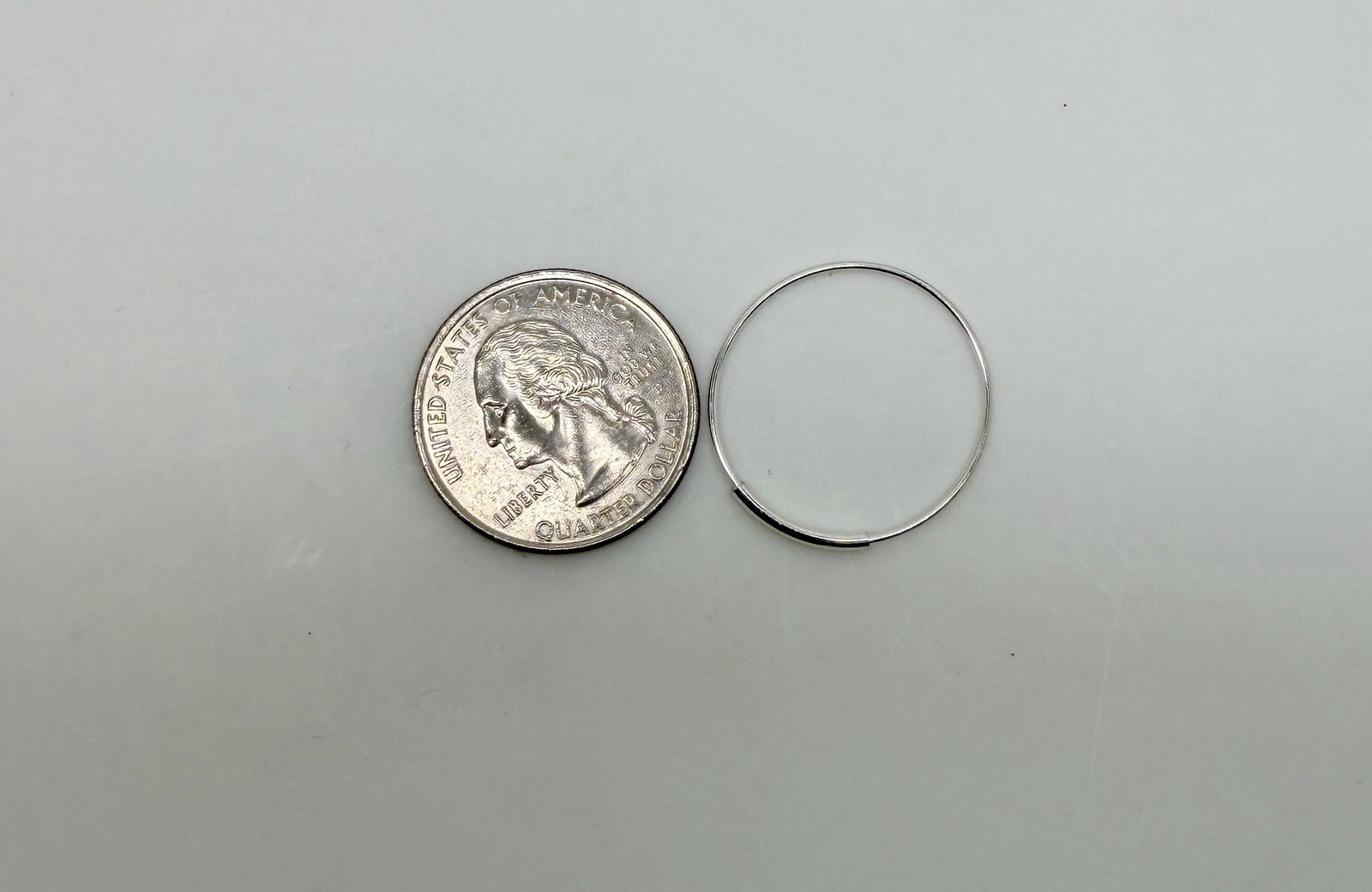 0.9” Light 24mm X 0.8mm Thin Sterling Silver 925 Endless Hoop Earrings Earring