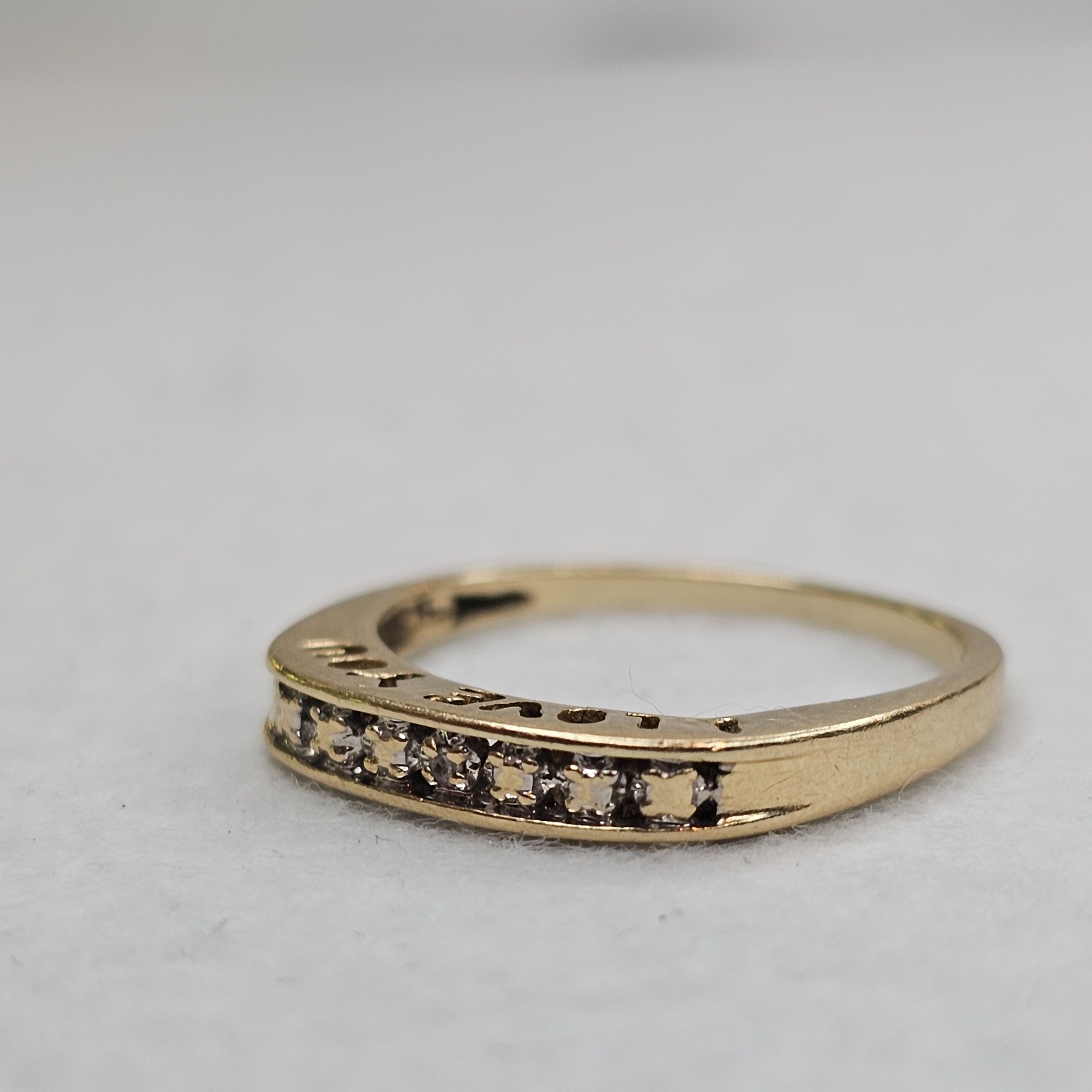 Vintage 10K Gold I Love You Diamond Promise Anniversary Ring Sz 6.75 1.95g