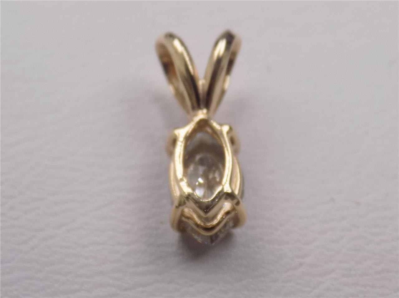 NEW GIA CERTIFIED MARQUISE CUT NATURAL DIAMOND PENDANT 14K YELLOW GOLD