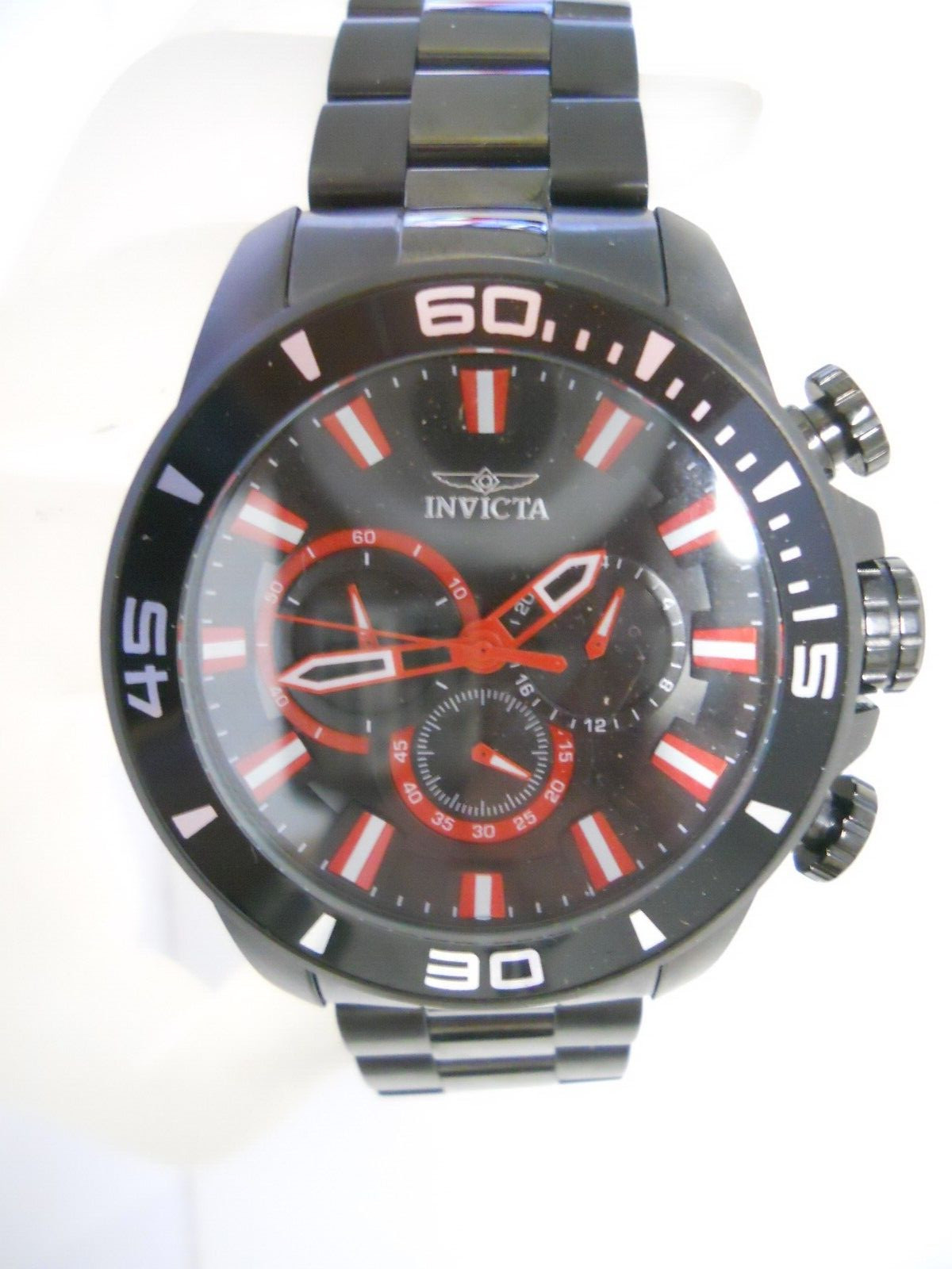 Invicta Pro Diver Chronograph 30108 Flame-Fusion Crystal 48.5mm Case Japan