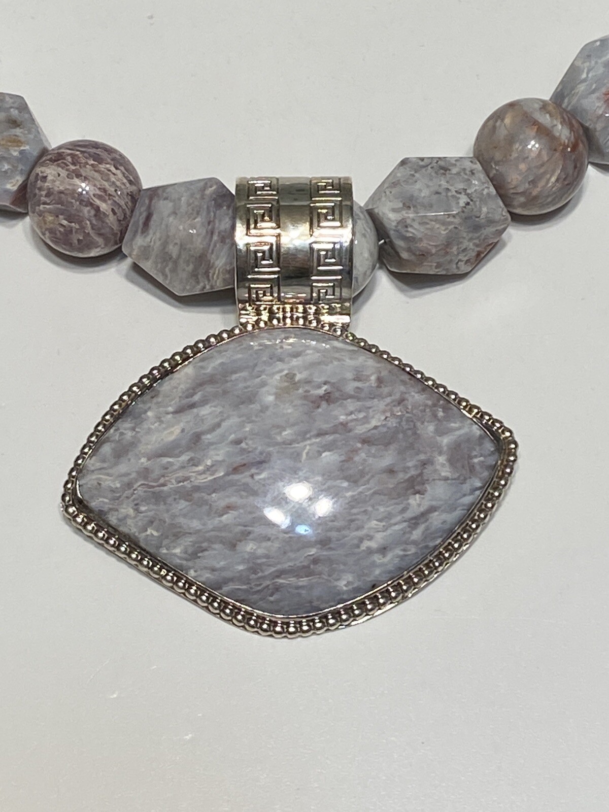 Signed Jay King DTR 925 Sterling Silver Beaded Necklace And Pendant
