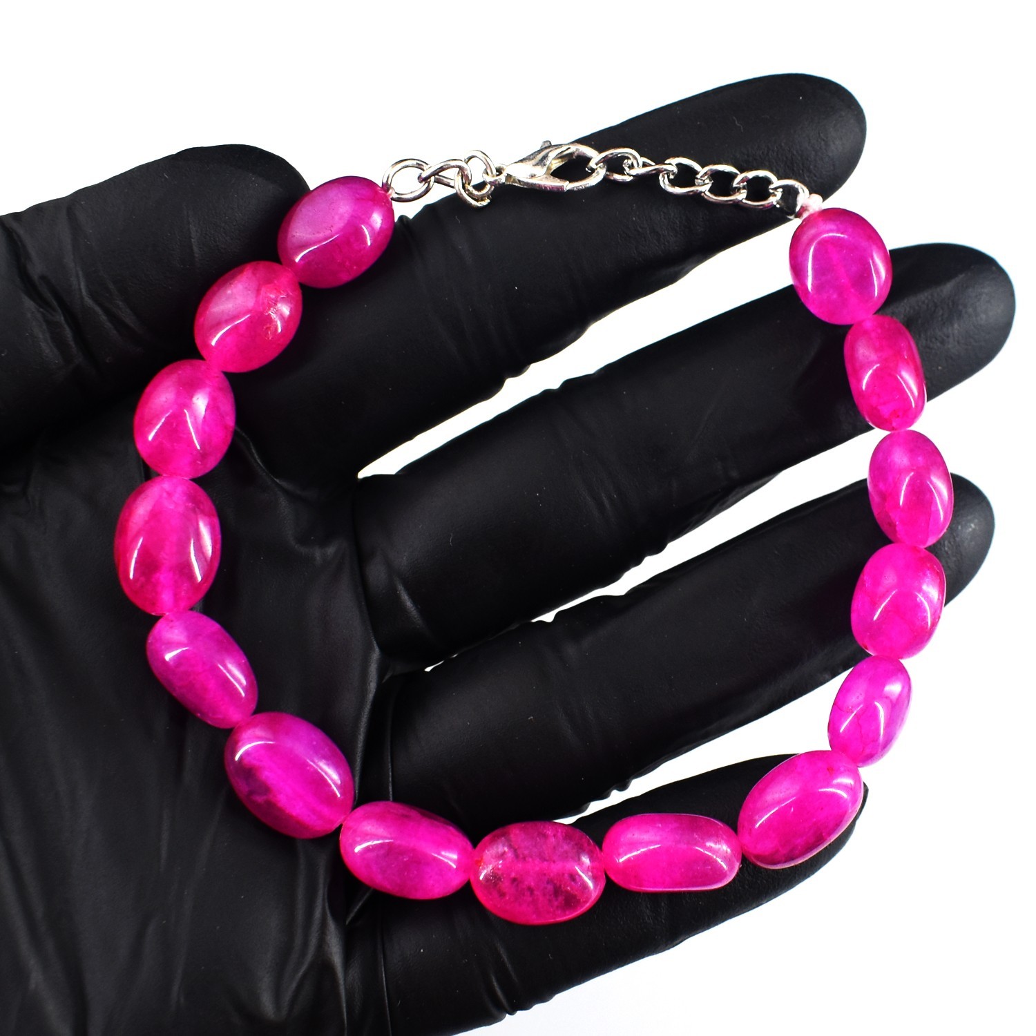 Dazzling Pink Onyx 100.00 Cts Most Brilliant Beaded Beautiful Bracelet RK 33E771