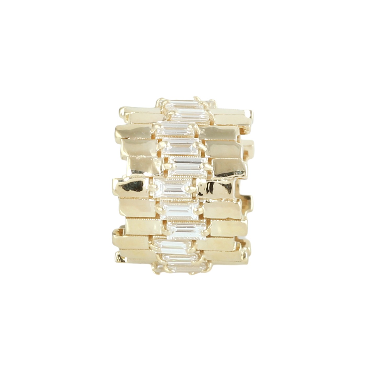 14K Yellow Gold Baguette Diamond Jewelry Finding Connector 1.11CT 11MM