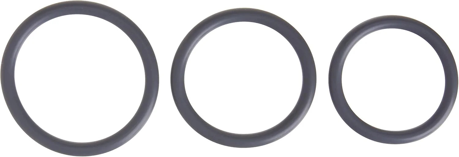 Doc Johnson OptiMALE – Thin 3 C-Ring Set – Stretchy Silicone – Slate