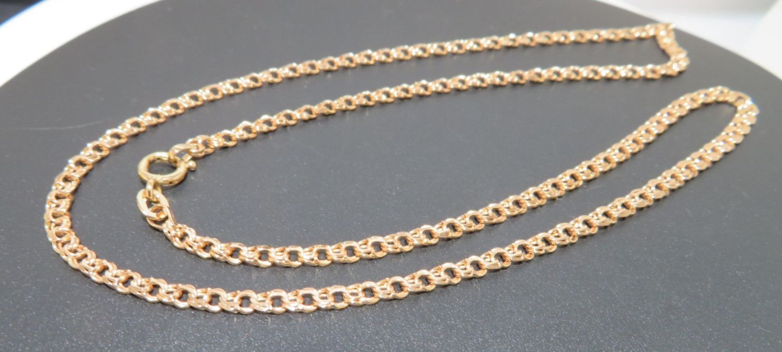 18K ROSE GOLD LINK CHAIN 19″LONG 3.17 MM WIDE 8.65 grams (AI-2732)