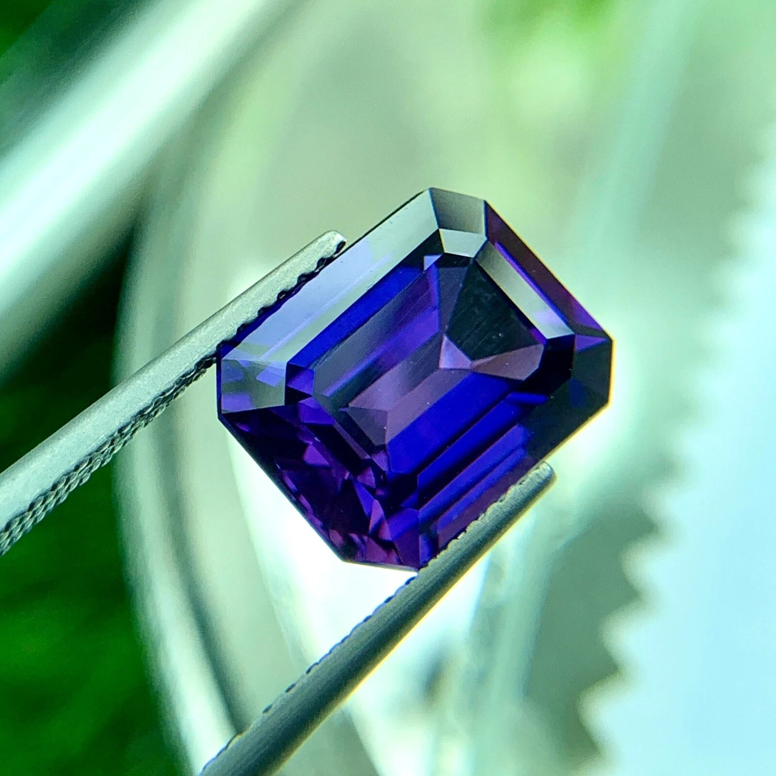 LAB CREATED GROWN 6.65 CT PURPLE SAPPHIRE CORUNDUM OCTAGON LOOSE GEMSTONE GIFT