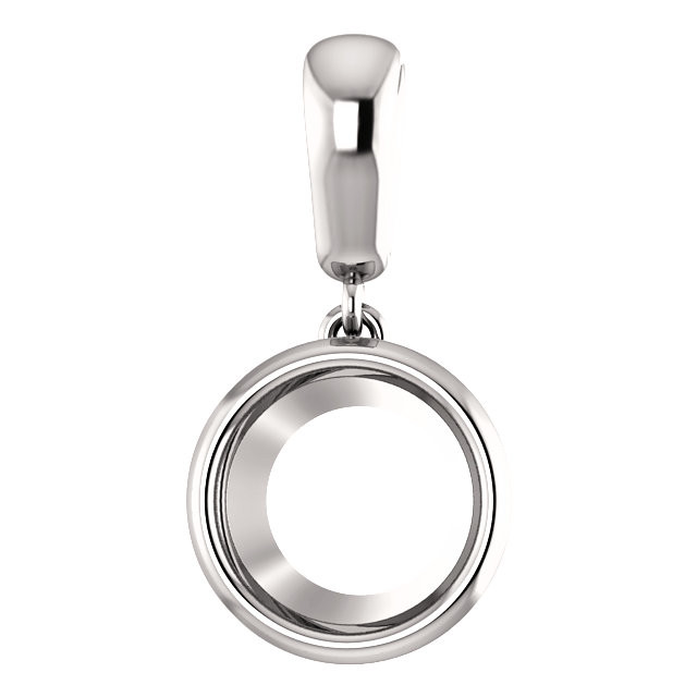14K Gold Round Cut Solitaire Pendant Setting – Modern Style Pendant Mounting