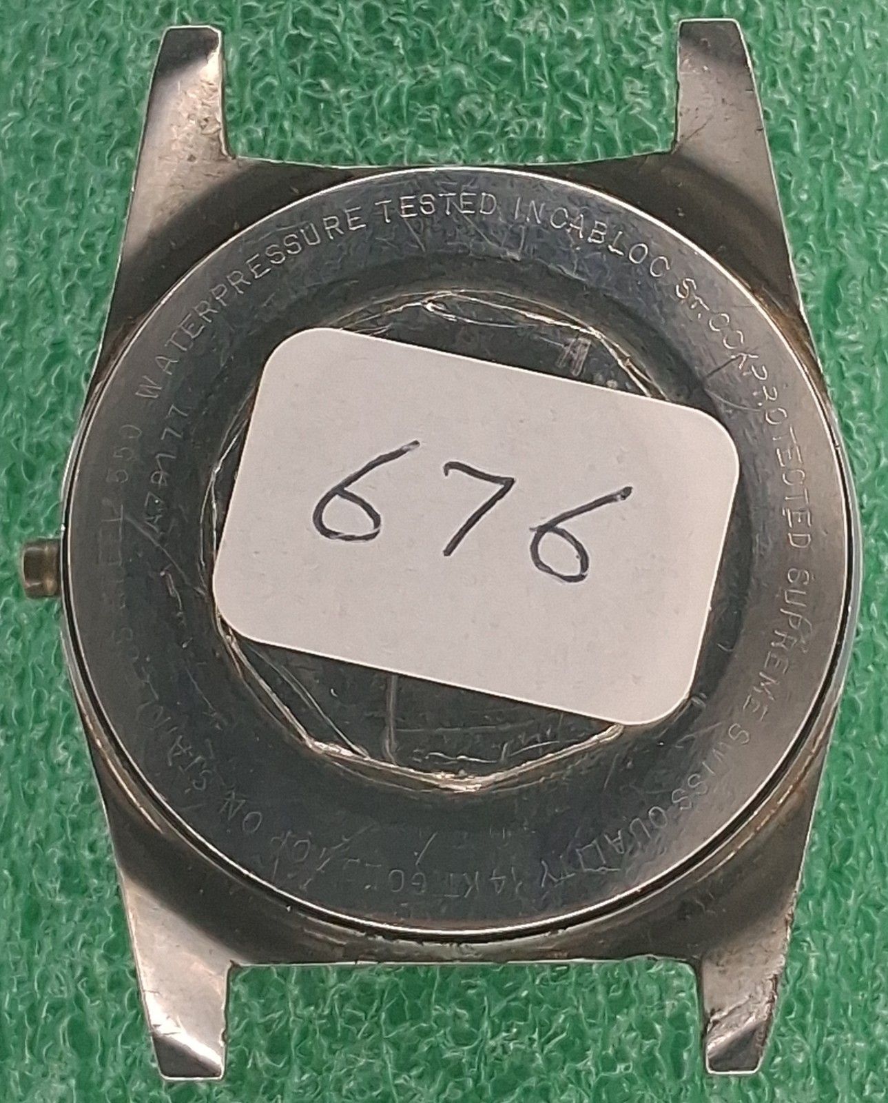 Lot W676 Mens Jacques Prevard 14kt Gold/Steel Auto Movement Vintage Watch Parts