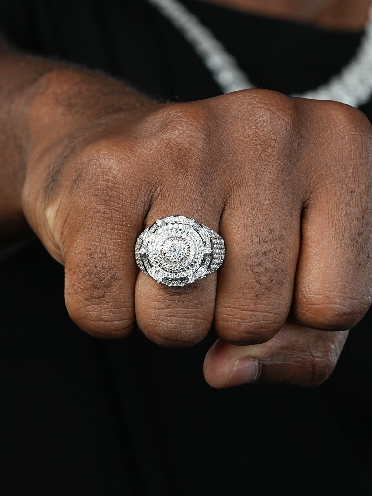 Men’s Large Solid 925 Silver 5ct King Crown Simulated Diamond Pinky RING HIP-HOP