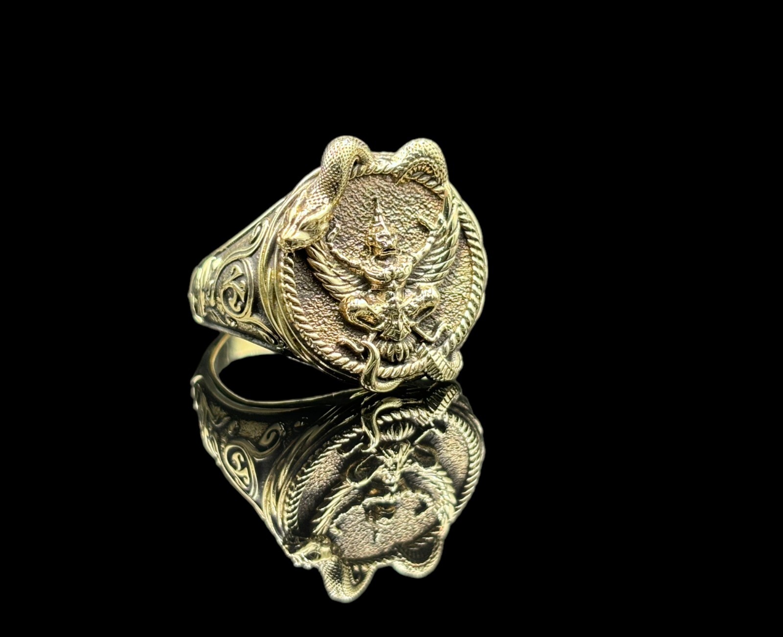 Garuda Phayakrut Ring Thai Amulet Biker Brass Jewelry