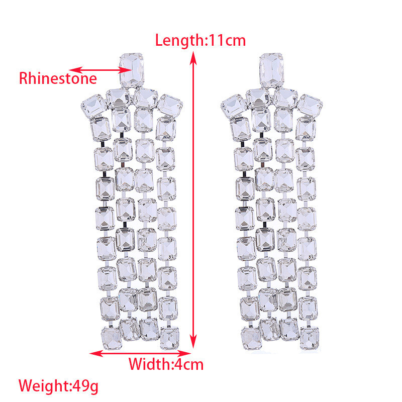 Earrings High-Grade Personality Exaggerated Trend Diamond Women Long Fringe