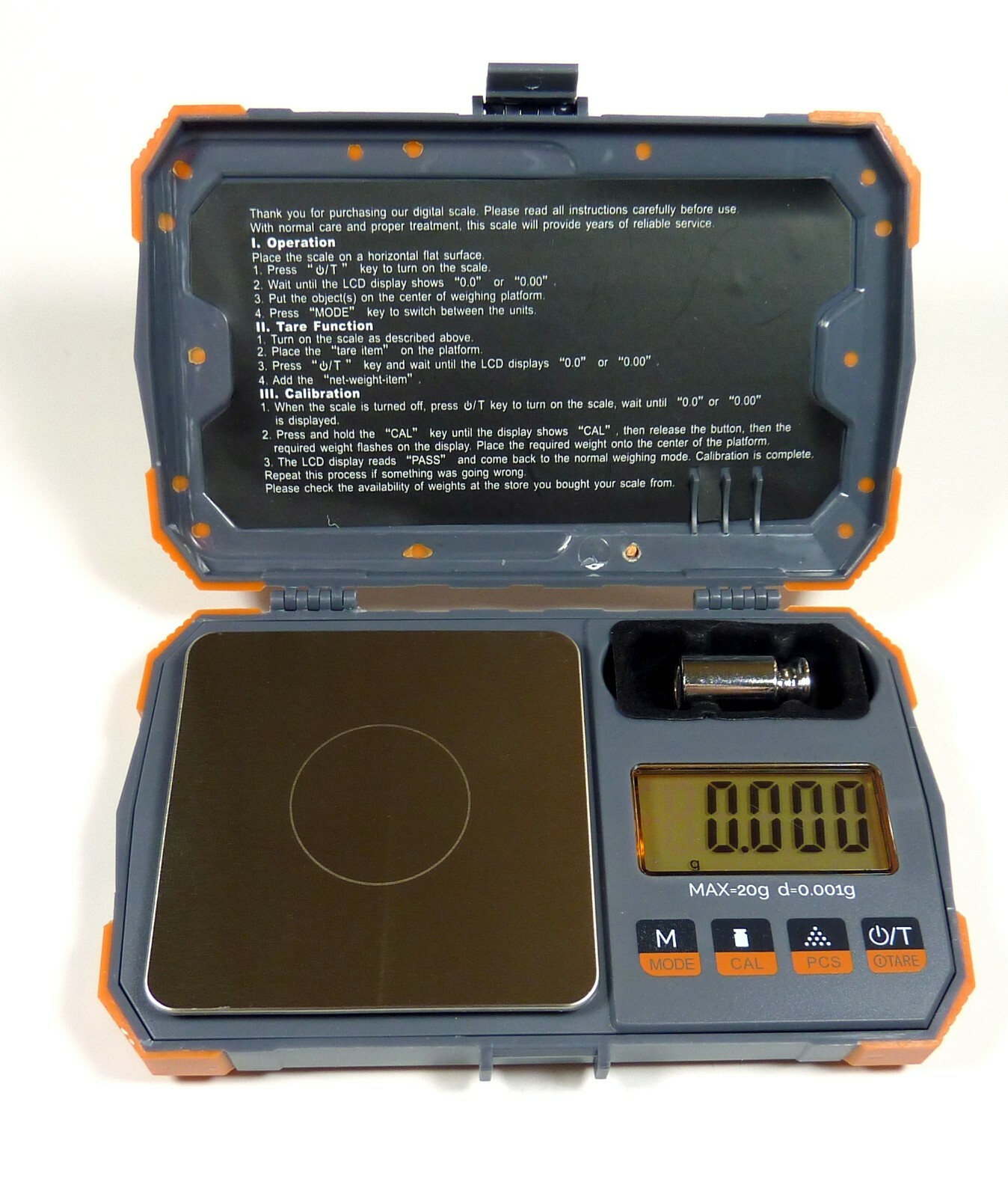 Pocket Digital Pocket Scale 20g x 0.001g Cal Weight Jewelry Gold Gram Herb Karat