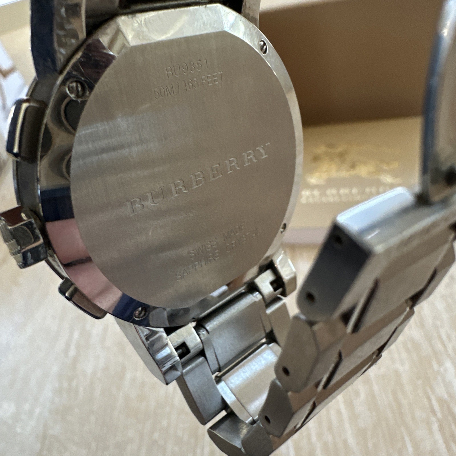 BURBERRY 42mm Black Dial Men’s Watch The City BU9351 Stainless Steel