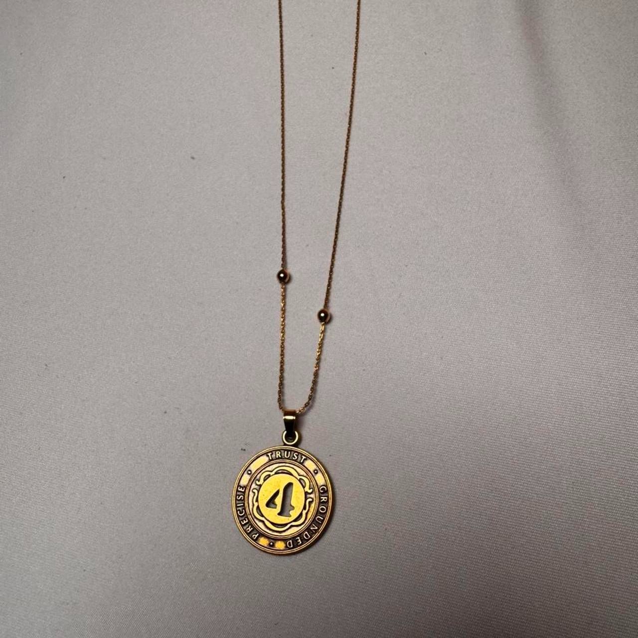 Alex and Ani Number 4 Necklace Gold Tone Adjustable Inspirational Pendant