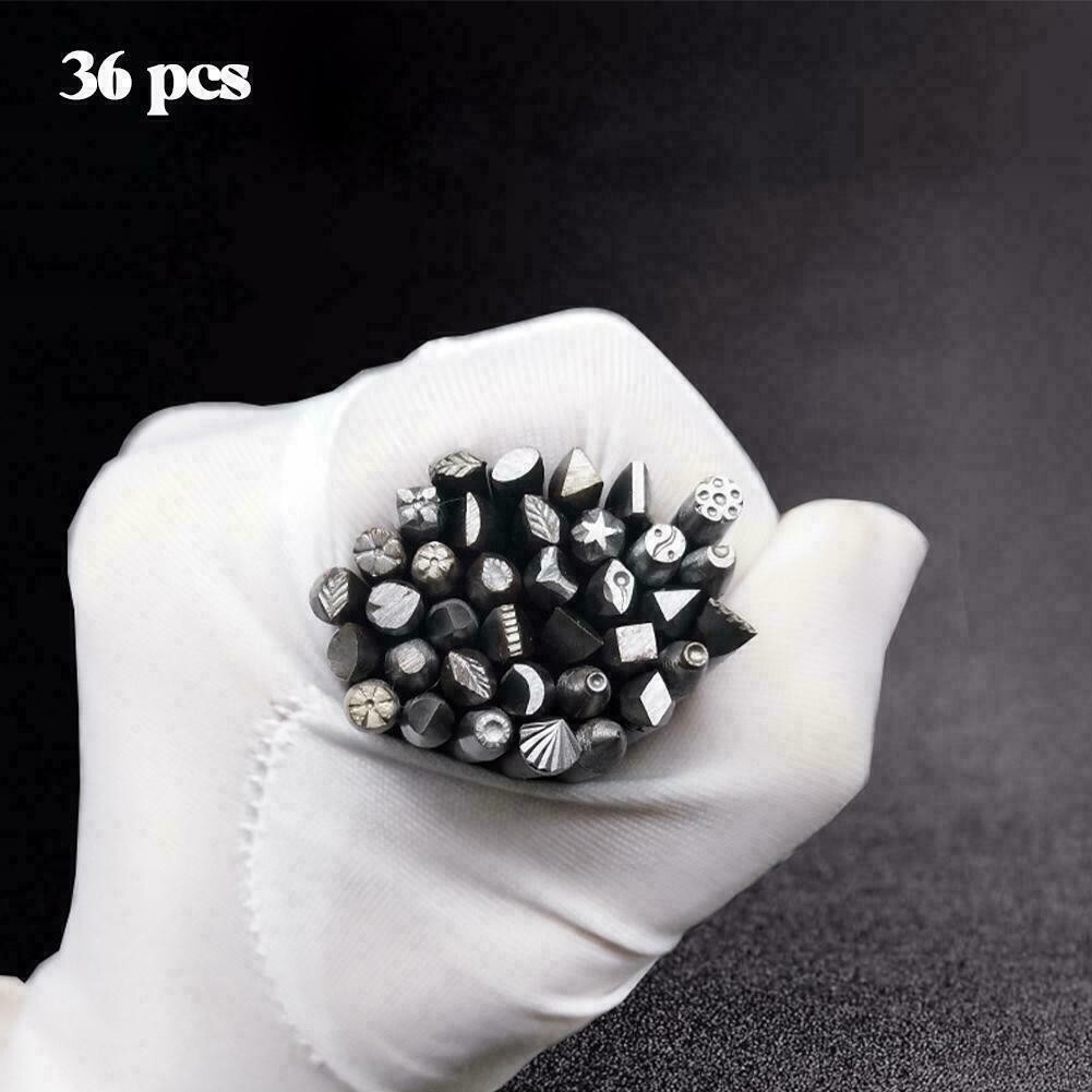36* Mixed Size Metal Jewelry Making Stamping Punch Kit P0J1 Set flower S8G6