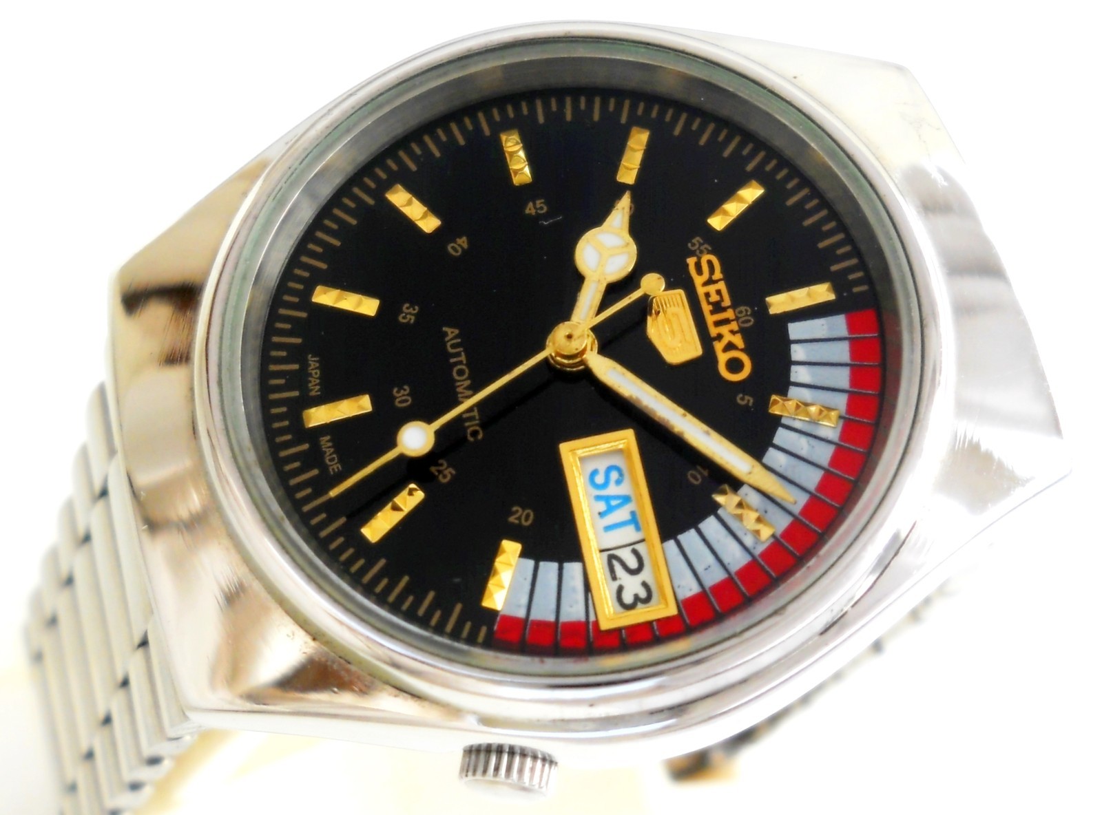 Vintage Seiko 5 Automatic 7S26 Japan Men’s Watch – Aftermarket Black Rally Dial