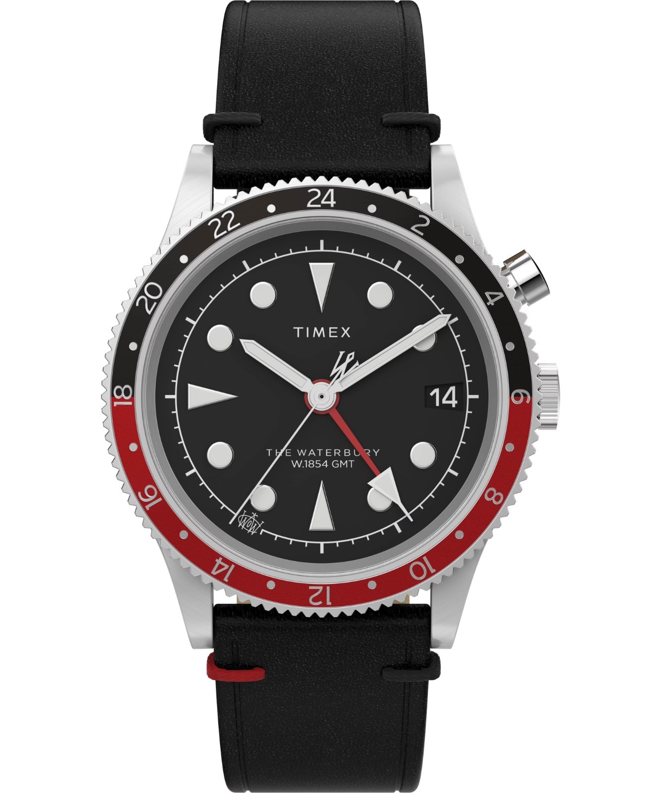 DEFECTIVE Timex Waterbury TW2W22800 Men’s Watch Black Red/Black Bezel Quartz