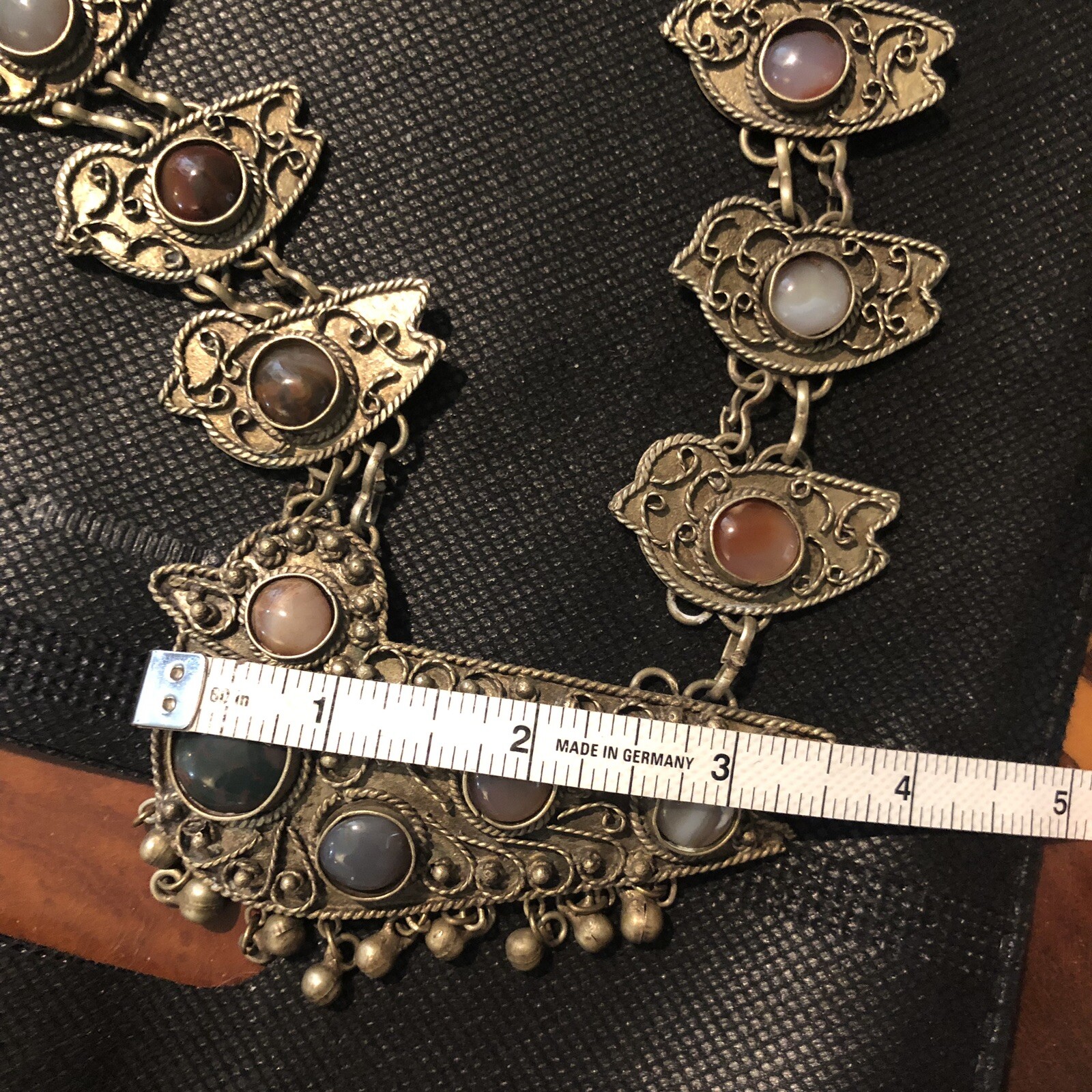 Antique Multi Birds Metal + Gem Stone India ? Ethnic Necklace Unusual Look Cool