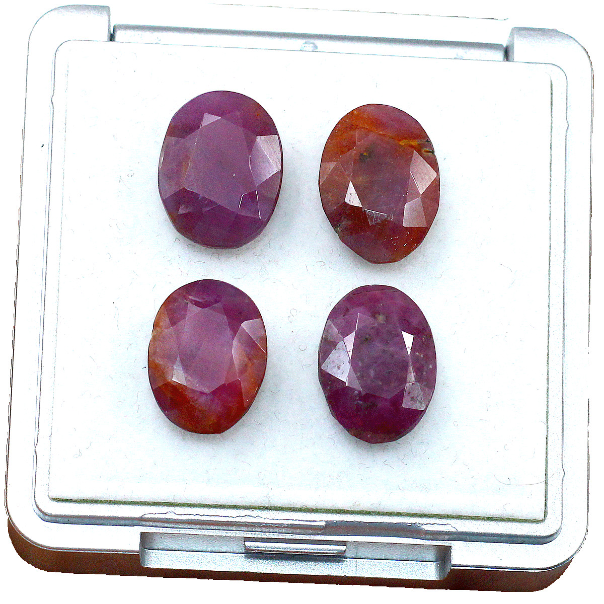 4 Pcs Natural African Ruby Untreated 14.7mm-15.7mm Oval Cut Loose Gemstones Lot