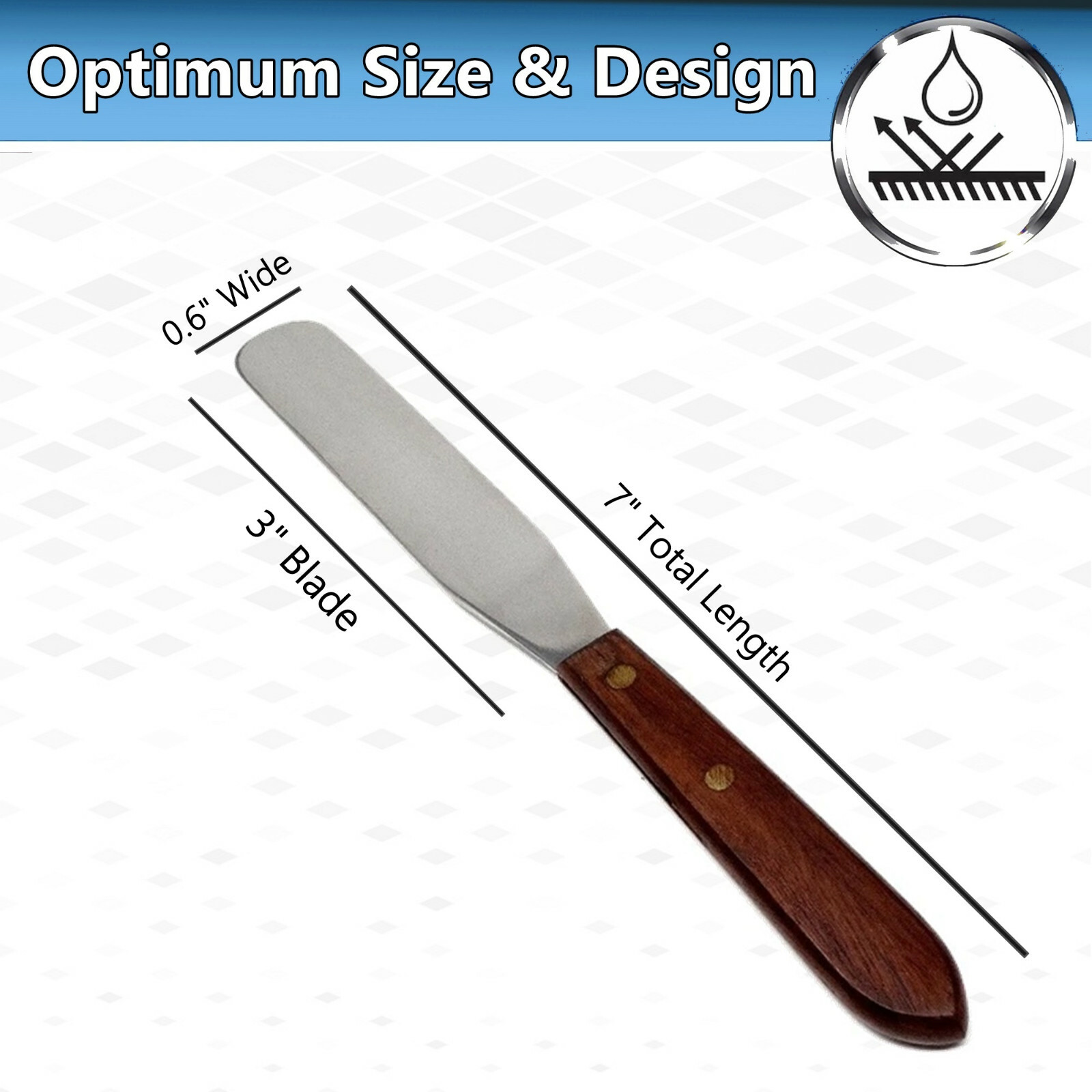 Stainless Steel Spatula Mixing Tool Investment Casting Jewelry – Wooden Handle