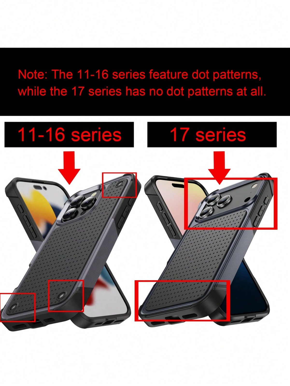 Gray Black Military-Grade Shockproof Case For iPhone 11 To 17 Pro Max