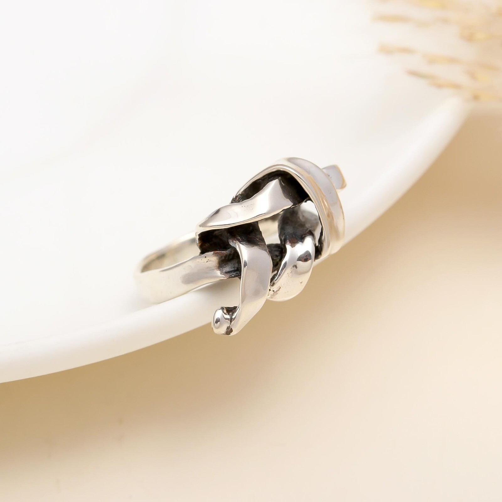 Mother Wedding Trendy Statement Art Deco Unique Ring Jewelry 925 Sterling Silver