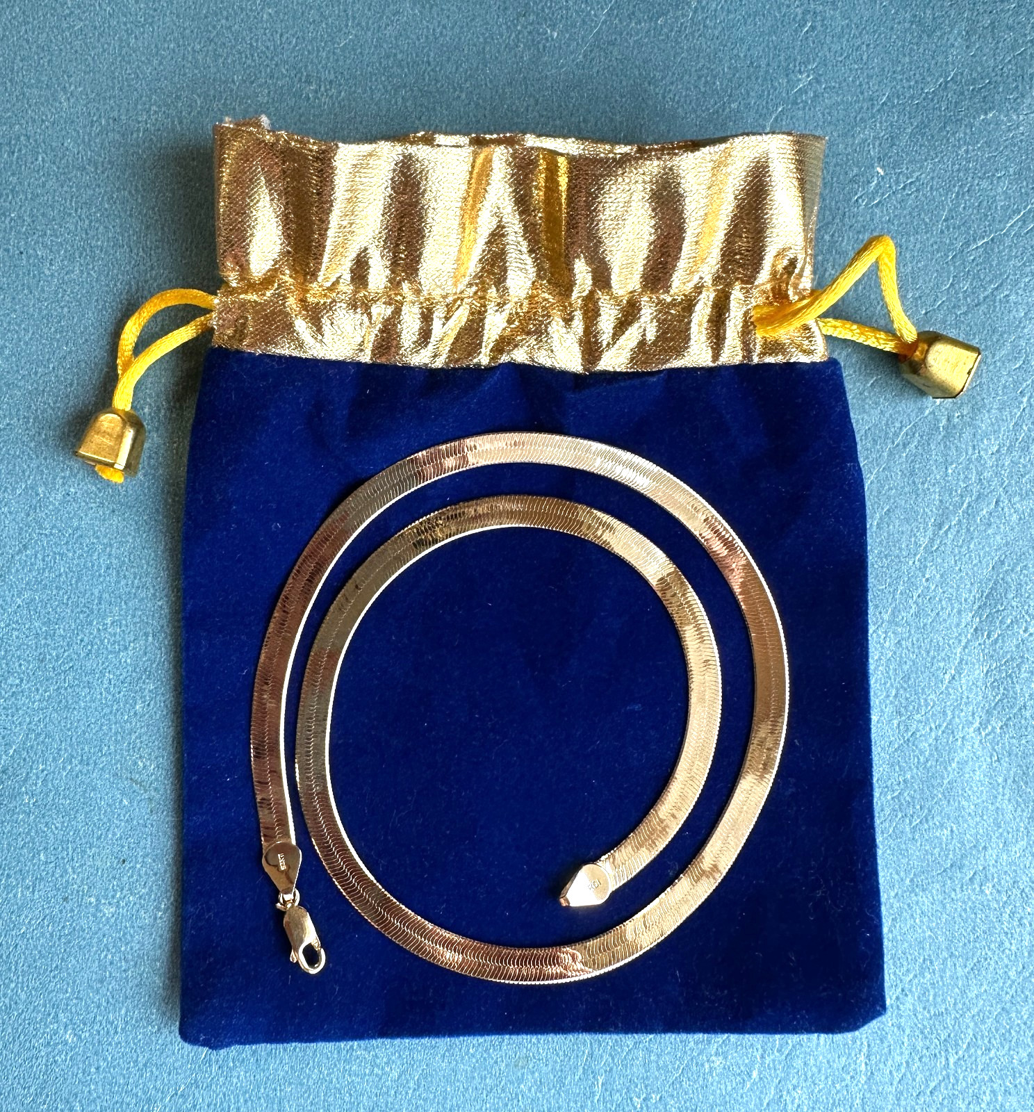 14K ITALIAN YELLOW GOLD 18” HERRINGBONE CHAIN BY RCI 12.1 GRAMS LOBSTER CLASP