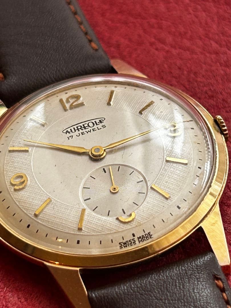 Aureole Mechanical (Manual) Black Dial Wristwatch