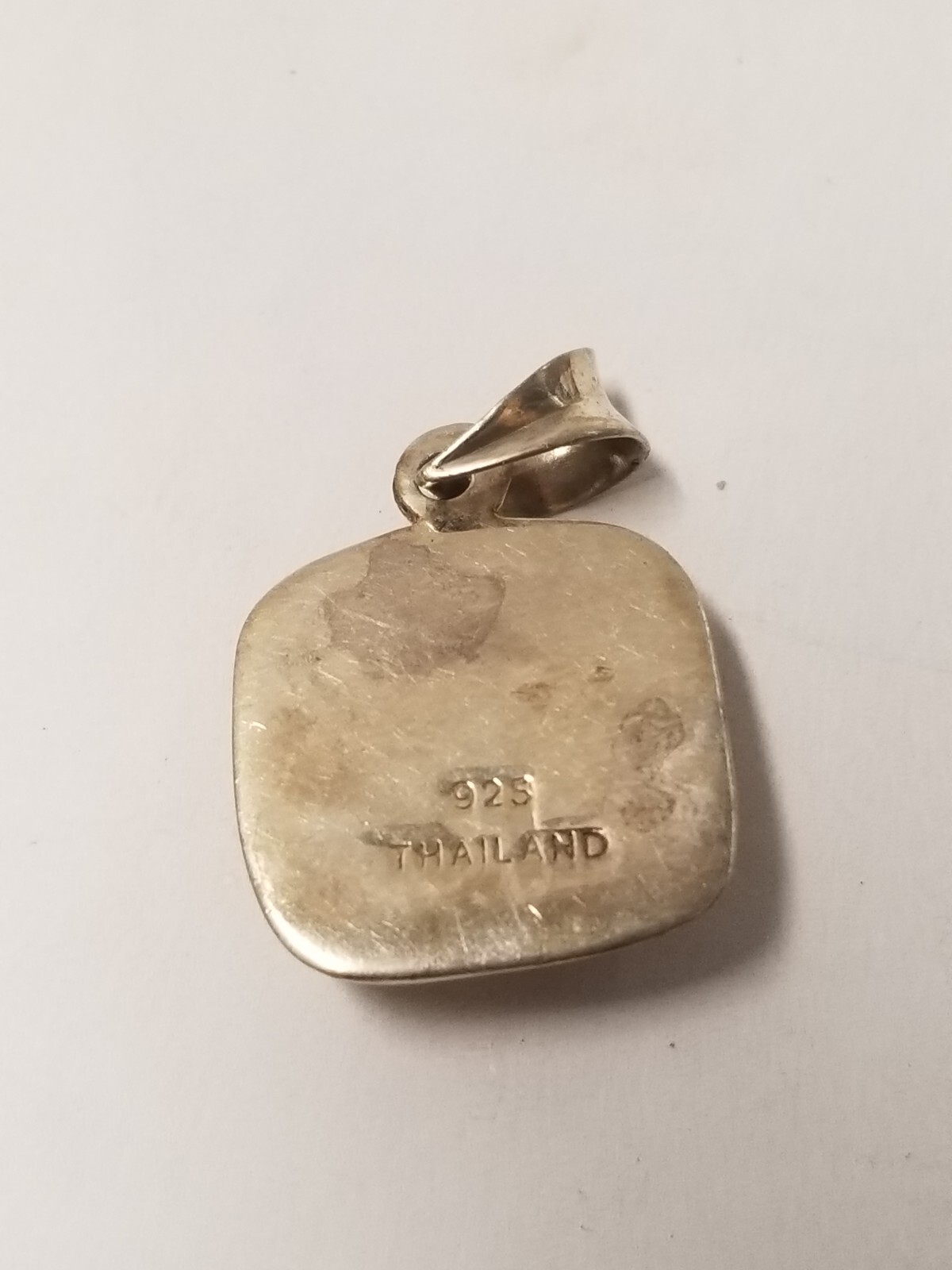 925 Sterling Silver Square Button Pendant (2.5g)