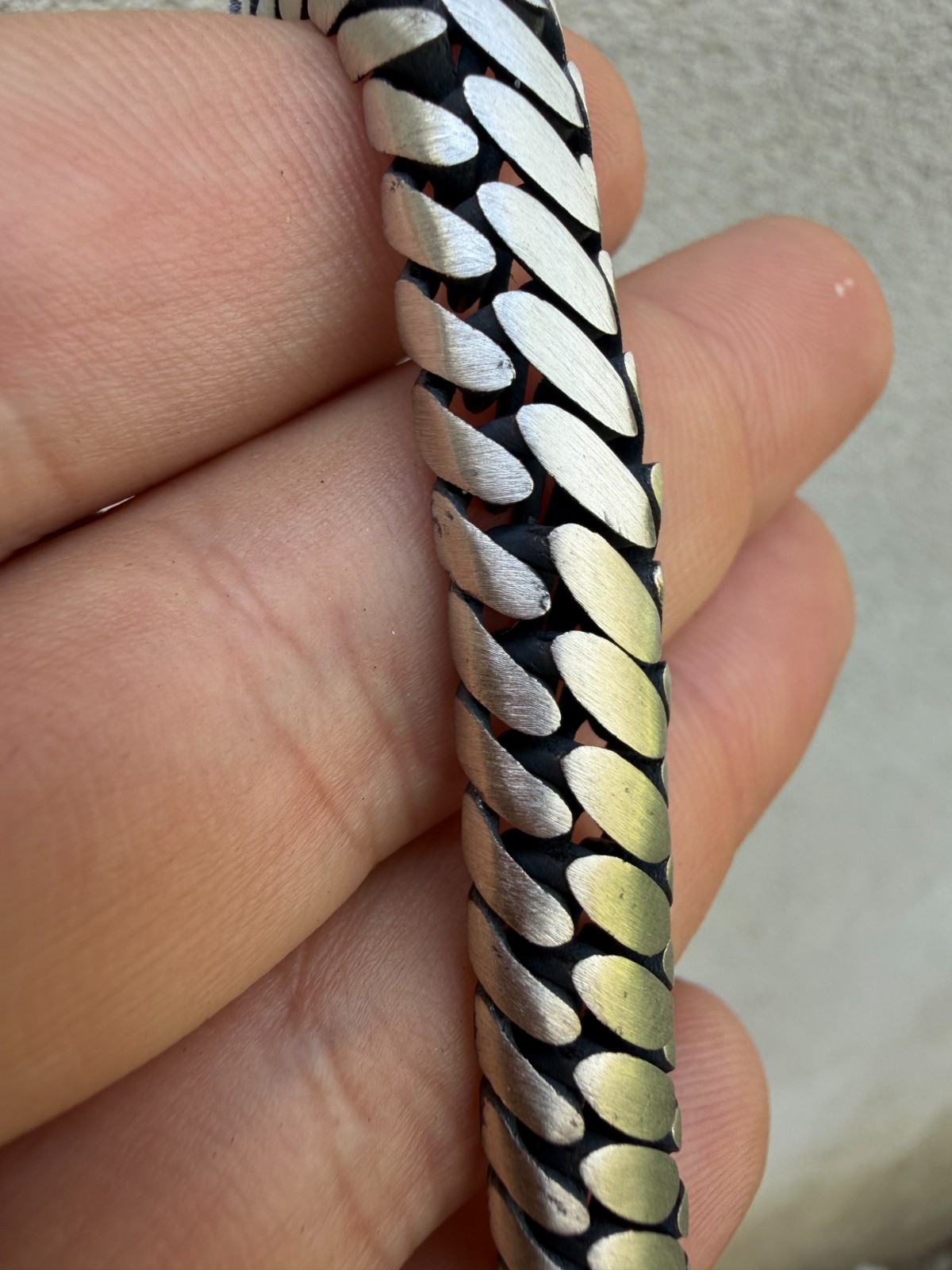 Custom 3 Link Miami Cuban Python Bracelet 12mm Real 925 Silver Oxidized Finish