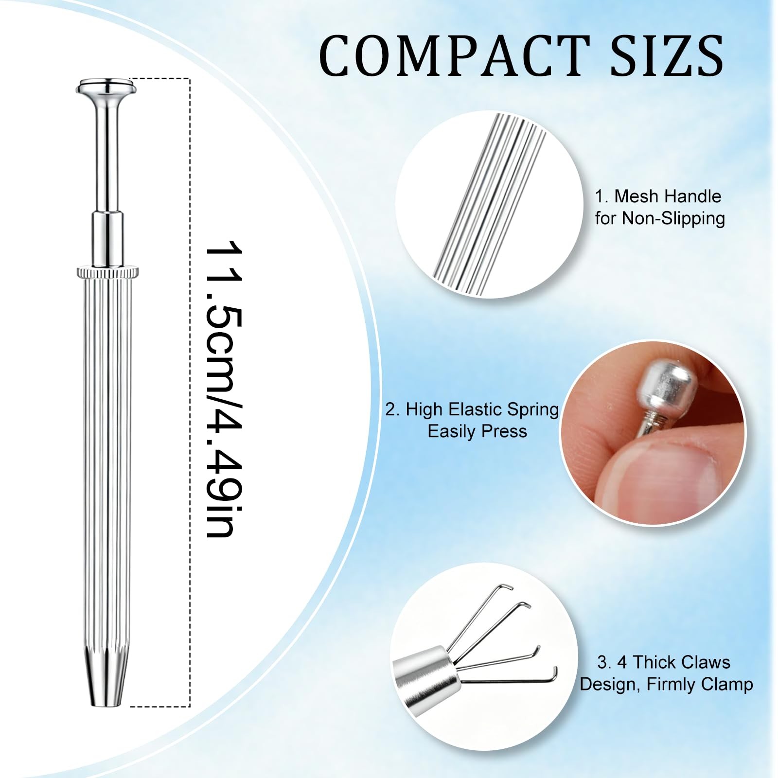 2Pcs Piercing Ball Grabber Tool for Changing Jewelry, Stianless Steel Flat Ba…