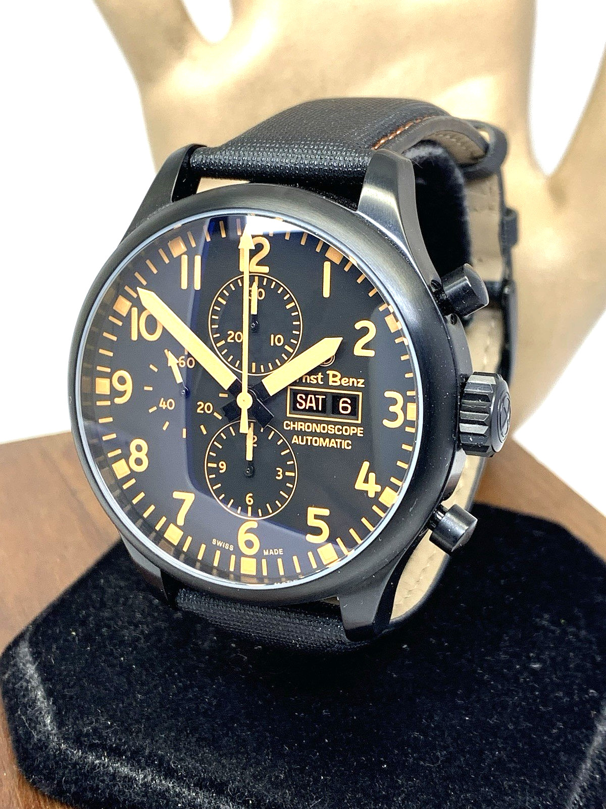 Ernst Benz Men’s Watch GC10176 Chrono Scope Swiss Automatic Black Dial 47mm