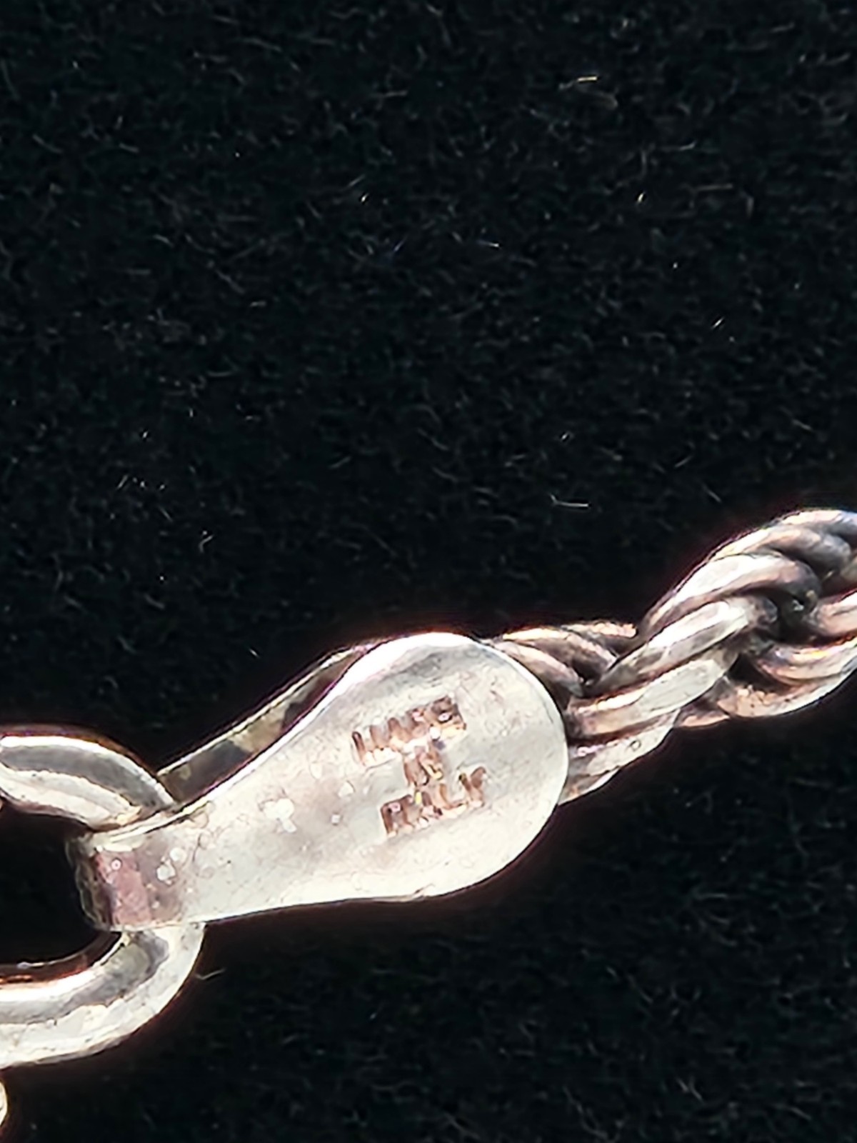 Vintage MILOR ITALY 925 Signed Sterling Silver ROPE Chain BRACELET 7.25” Length