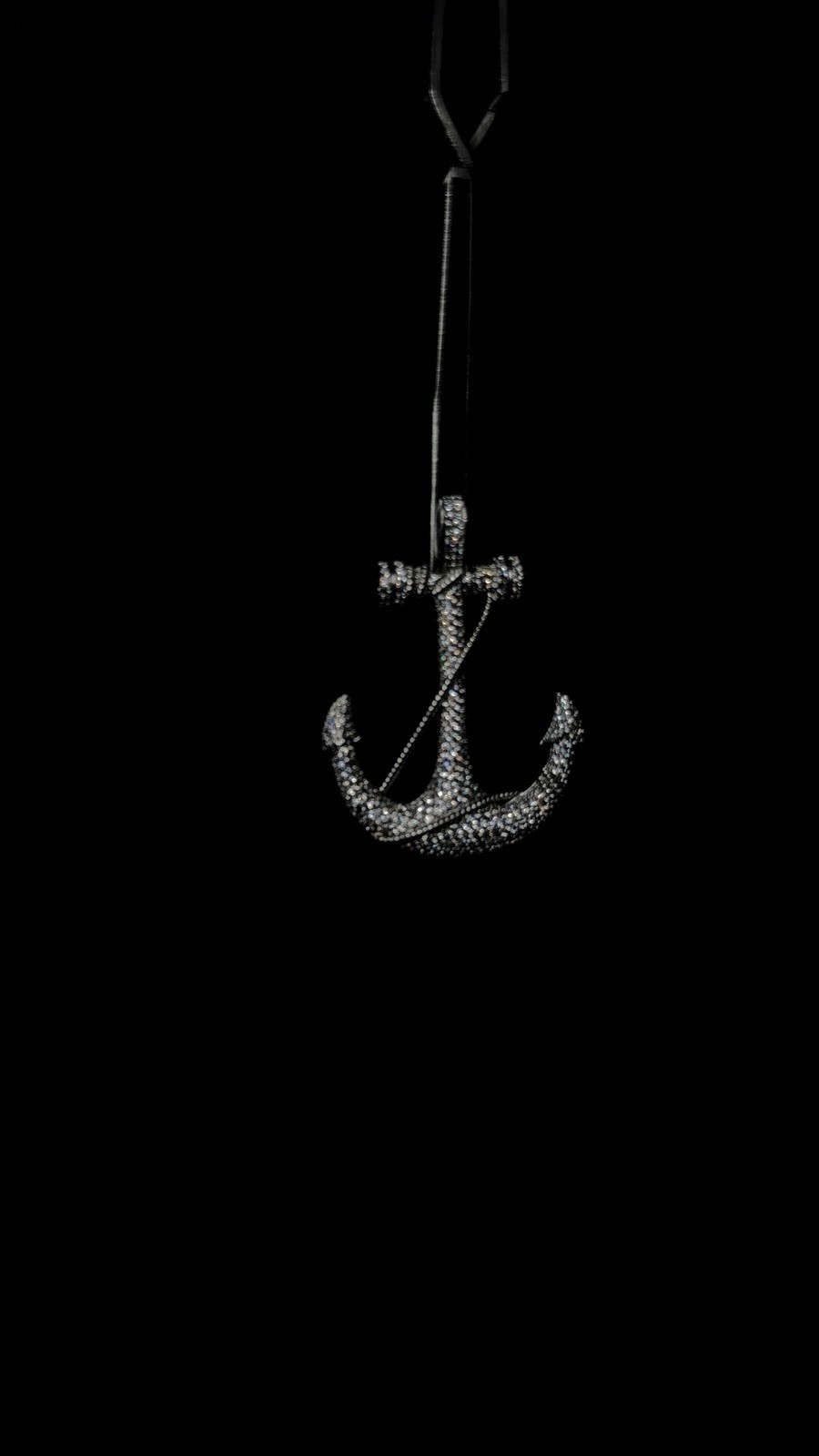 925 Sterling Silver CZ Anchor Pendant | 9g | Read Description