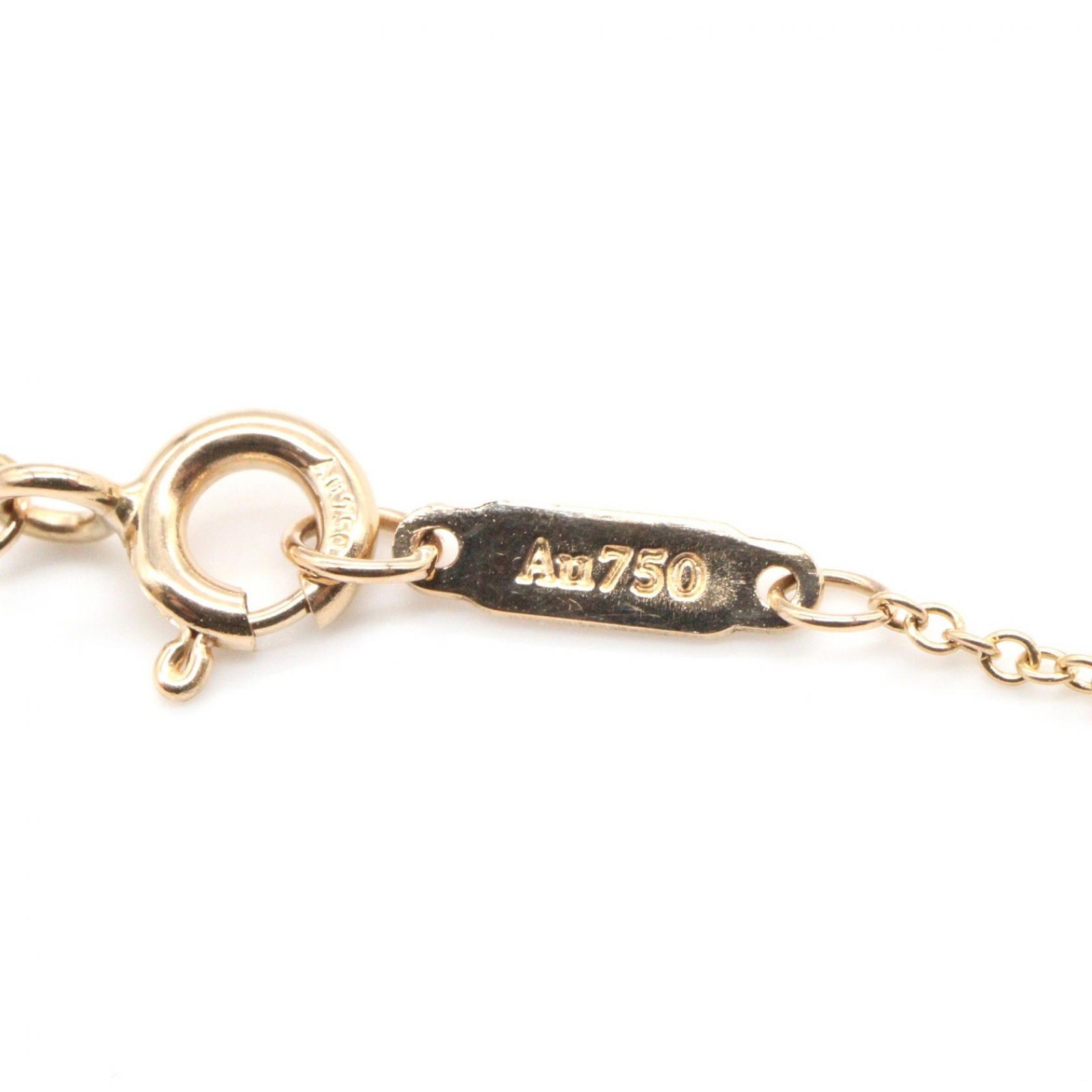 TIFFANY＆CO Oval Key Necklace Pendant 51cm 18KRG Pink Rose Gold Used Women