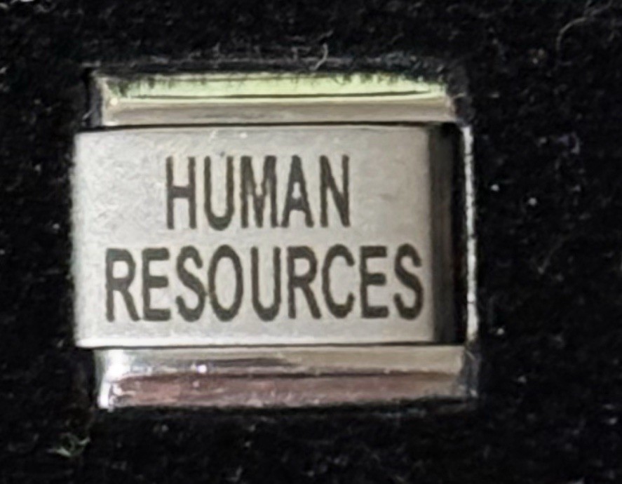 Human Resources Laser Italian Charm Link 9MM K18
