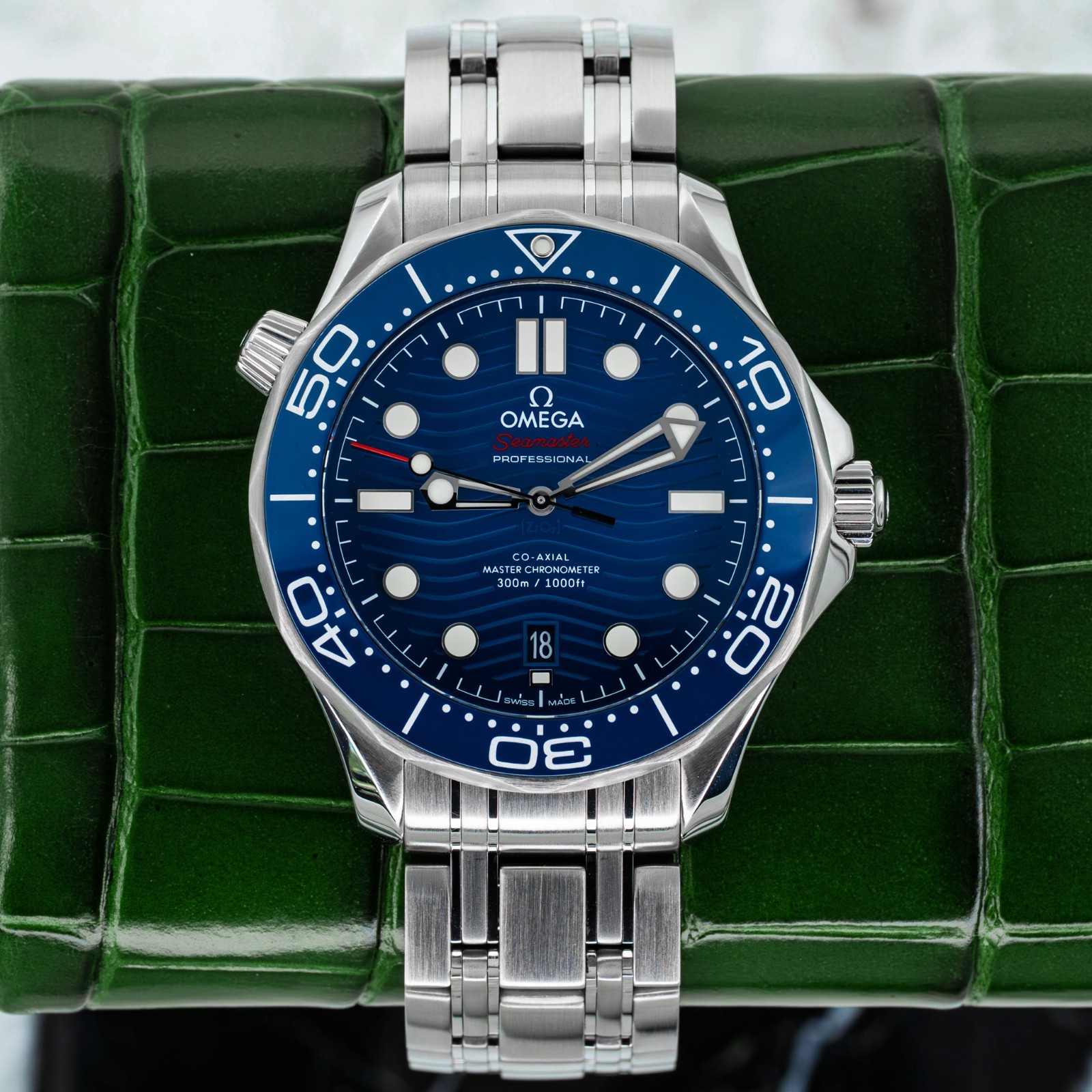 2023 Omega Seamaster Diver 300m Blue Dial on Bracelet 210.30.42.20.03.001 B+P